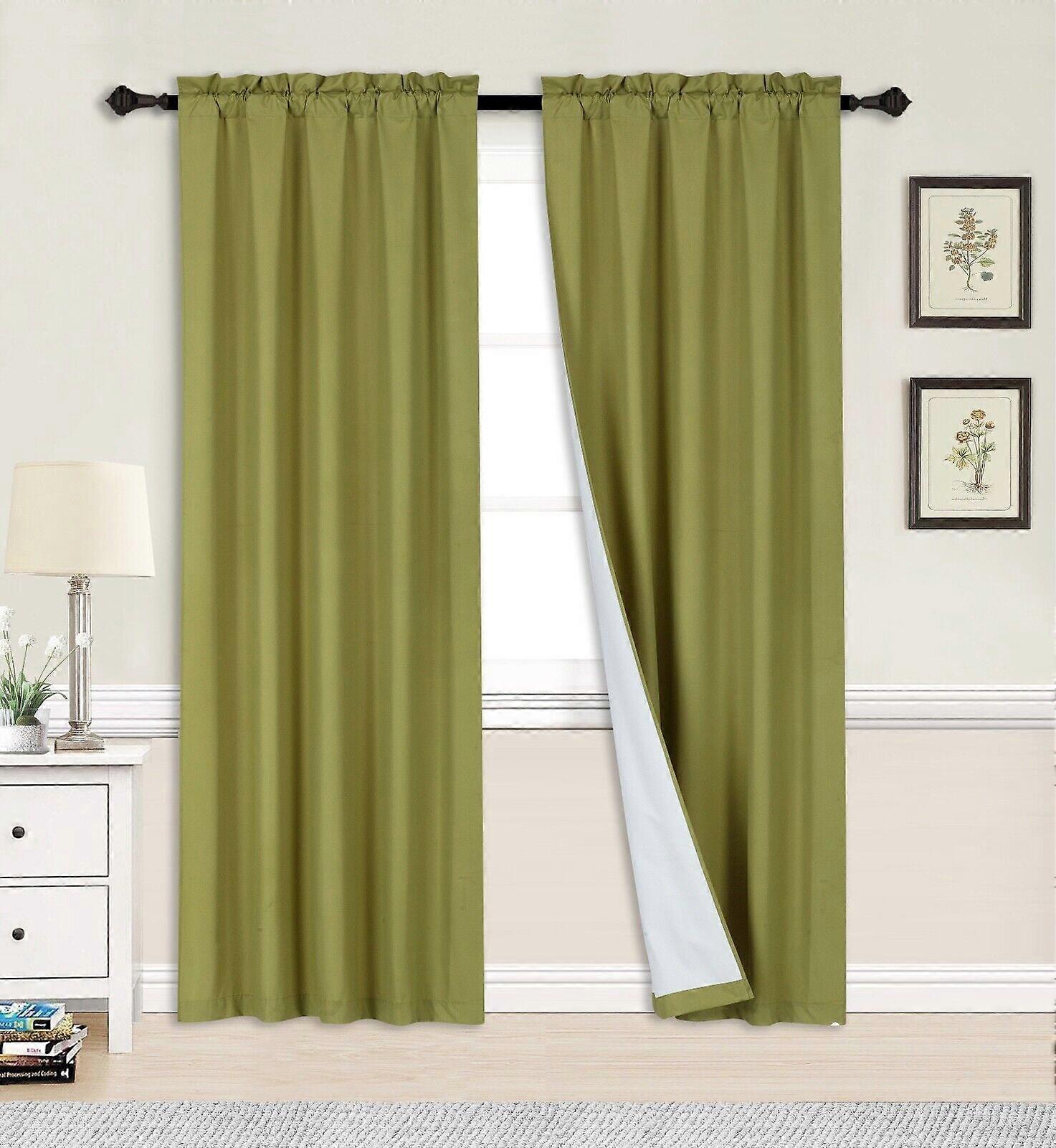 PERSIAN 2 PANELS SOLID BLACKOUT MATTE (NOT SHINY) WINDOW CURTAIN DRAPE R64