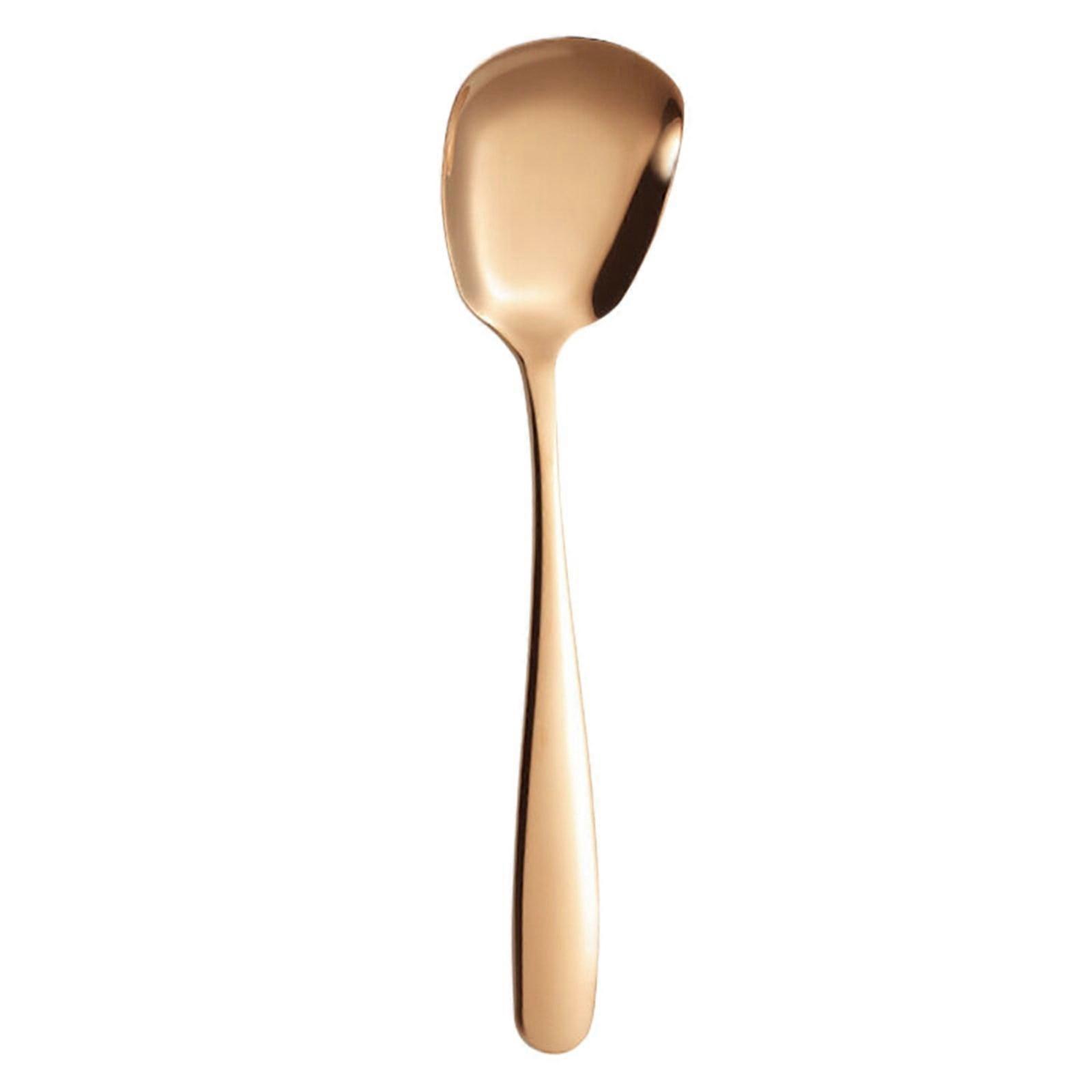 Federra Arithmeticn Square Head Stainless Spoons, Compatible with Korean Square Sugar Spoon, Serving & Dinner Table Spoons