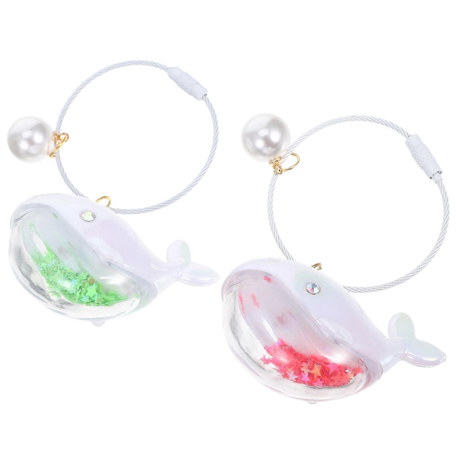 Mini Dolphin Key Ring Charm for Purse with 2Pcs Ocean Animal Keychains
