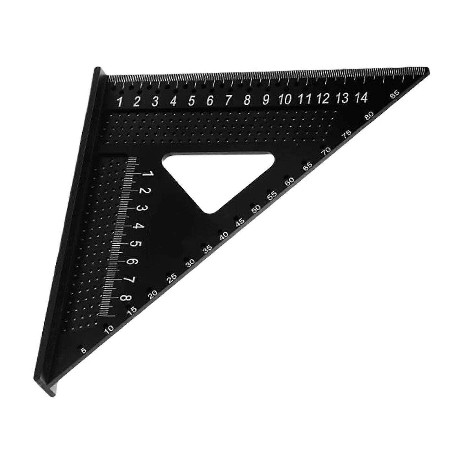 7in Carpenter Square Metal Triangle Ruler 45/90 Degree Aluminum Alloy Rafter Square Architect Ruler Carpenter Tool Multicolor