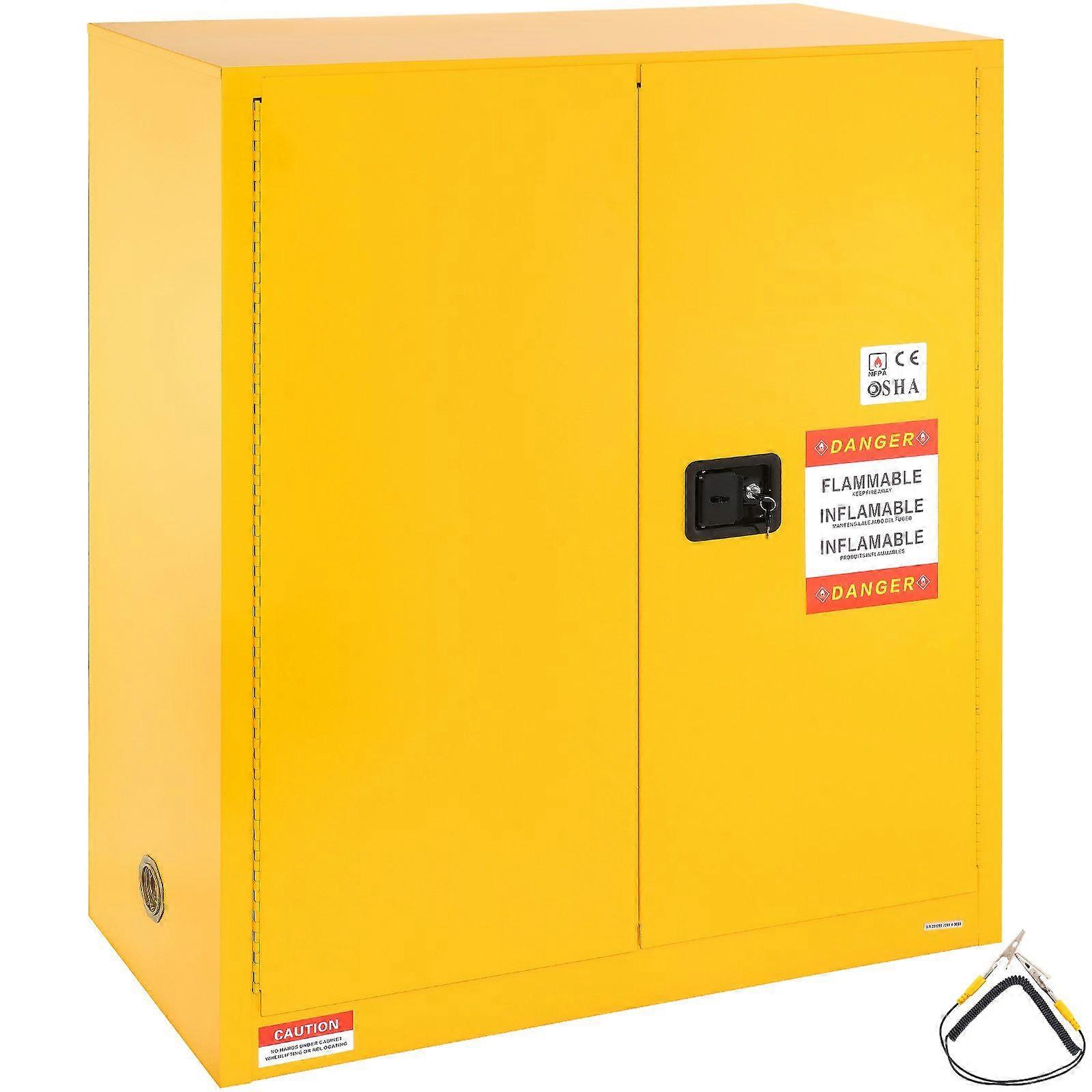 Flammable Storage Cabinet 30 Gal, 43.1x18.1x50.1 inch  Cabinet Explosion Proof with 1 Adjustable Shelf 2 Manual Closing Doors