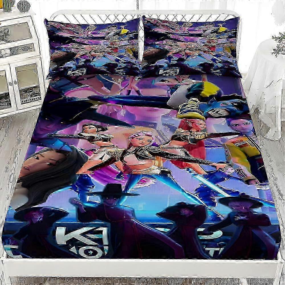 Ny Demon Hunters Sängkläder Set Demon Hunters Monterade Lakan Set