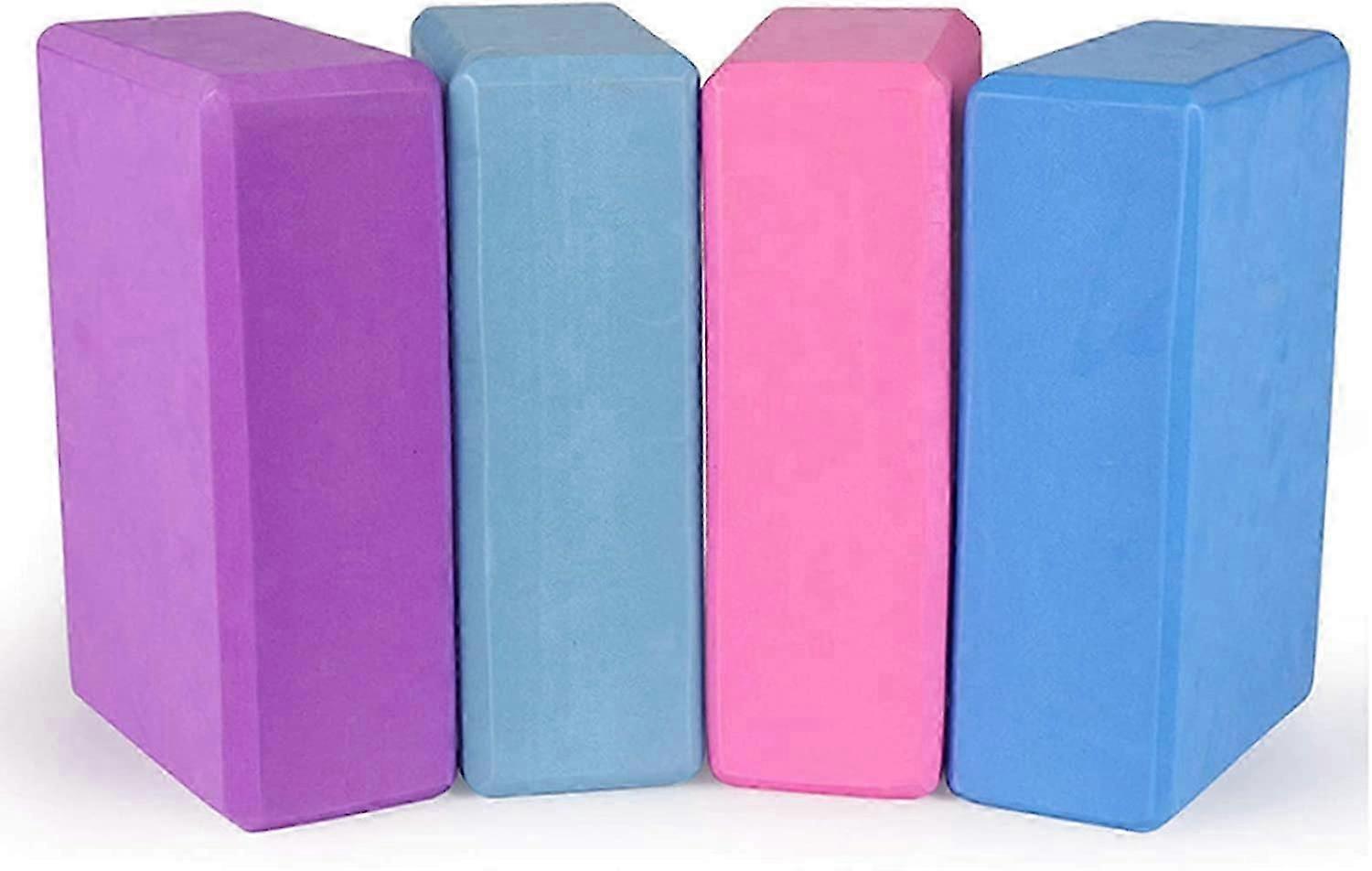 Yoga Blocks 9'x6'x3', 4 Pack High Density Yoga Brick Foam Blocks to Improve Strength, Flexibility and Balance, Light Weight and Non-Slip Surface fo