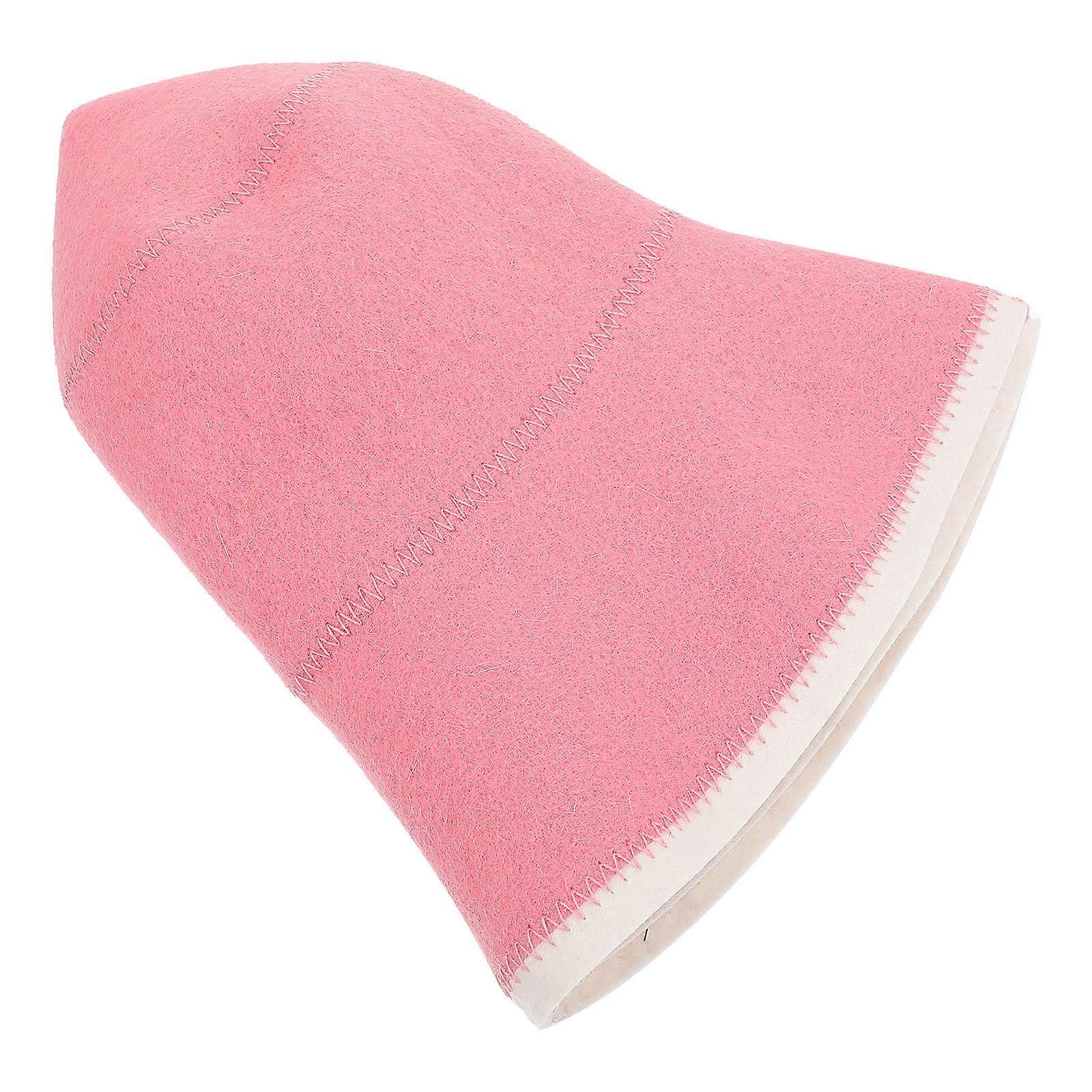 Pink Wool Sauna Hat for Sauna Use Breathable Bath Hat