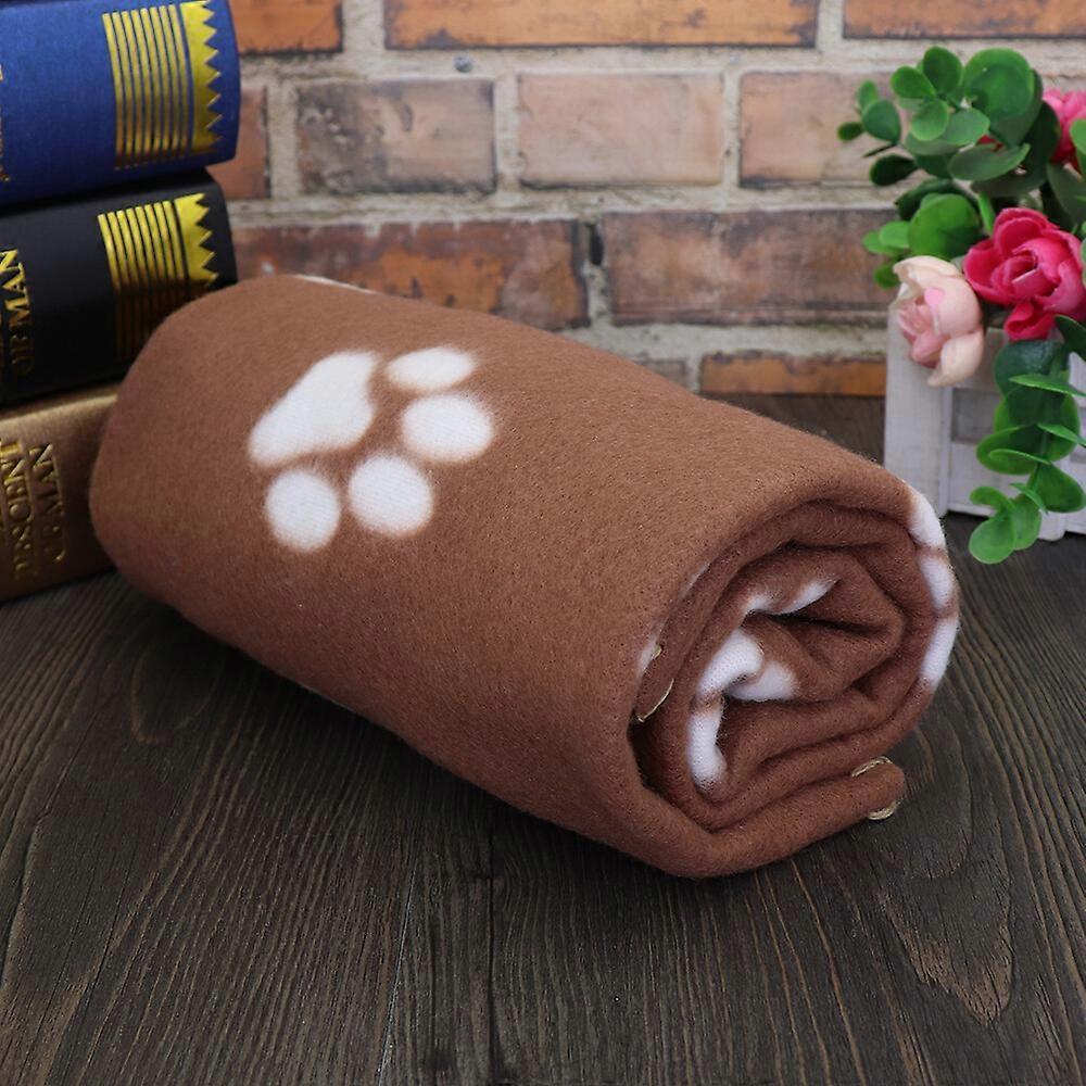 Cosy Soft Pet Dog Cat Puppy Fleece Blankets Paw Print Warm Cushion Mattress Mat