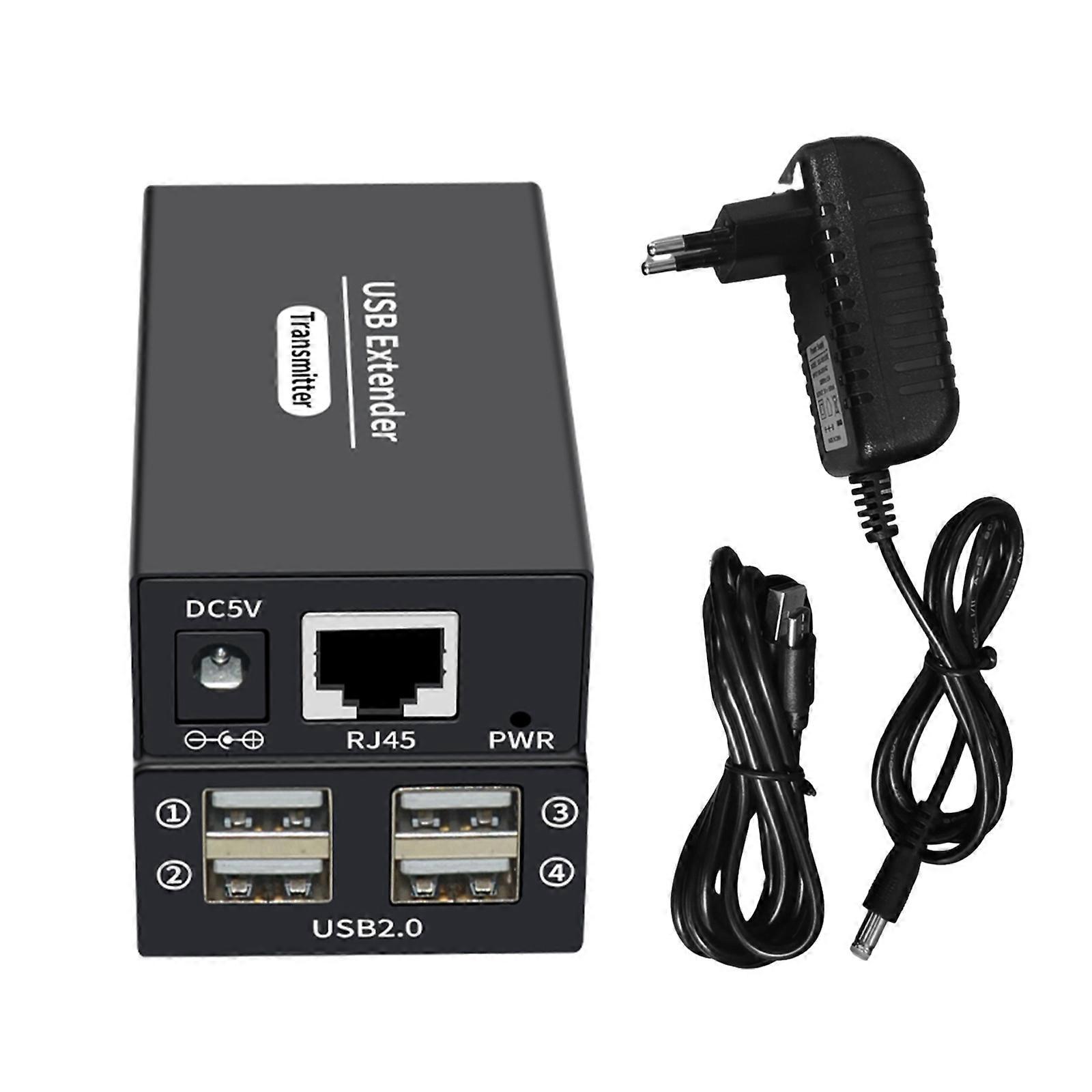 Metal USB Receivers 4Port USB Hubs USB Extenders 4Port USB Over Cat6 Extenders for Extended Connectivities up to 656ft Multicolor