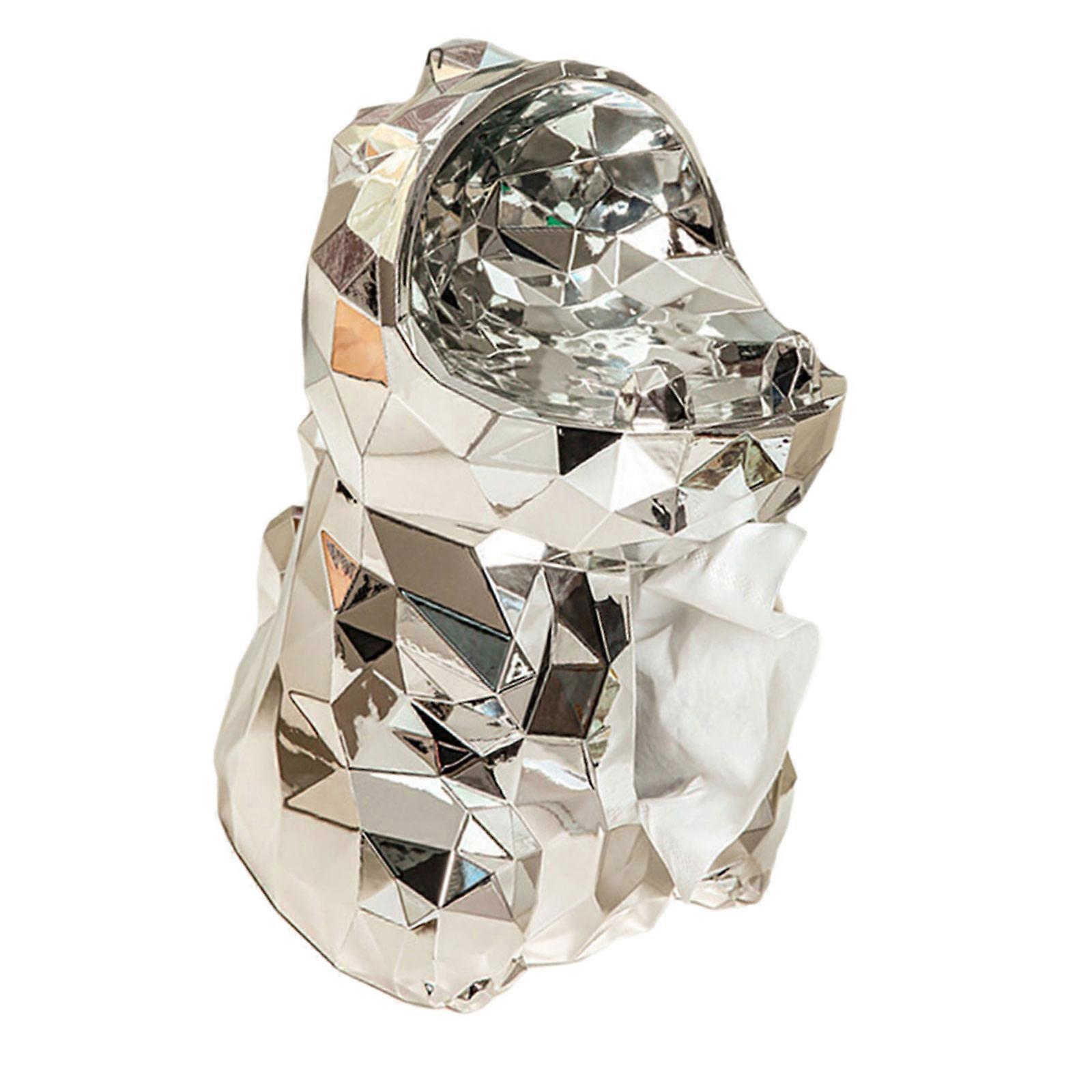 Unique Dinosaur Ornament Tissue Case Playful Prehistoric Creature Tissue Box Paper Dispenser for Dinosaur Enthusiasts  Silver