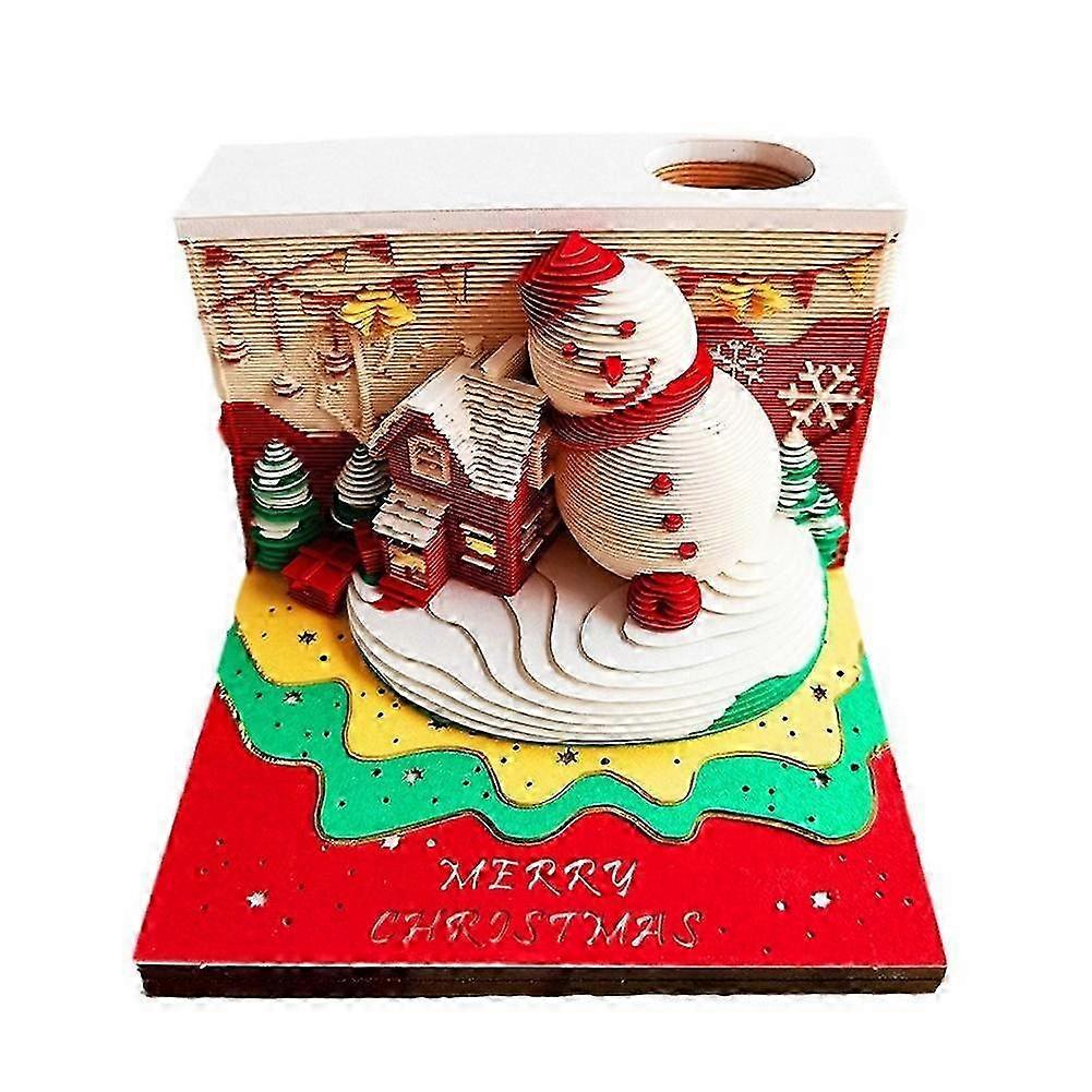 3D Notepad With Week Calendar 2025 Christmas Snowman Memo Pad Sticky Note