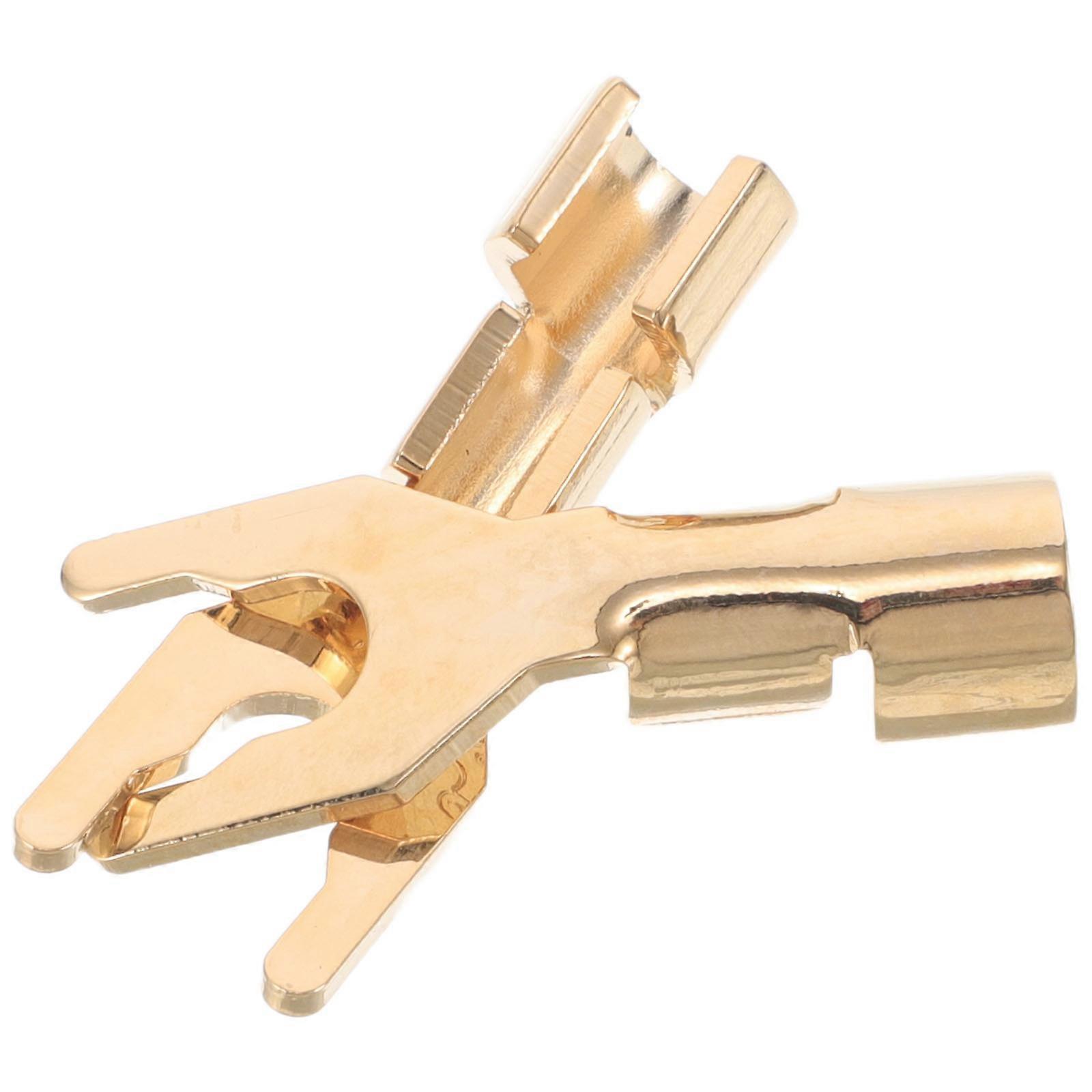 Golden Metal Speaker Connector for Connection Use Excellent Workmanship Compatible with Audio Systems 2pcs