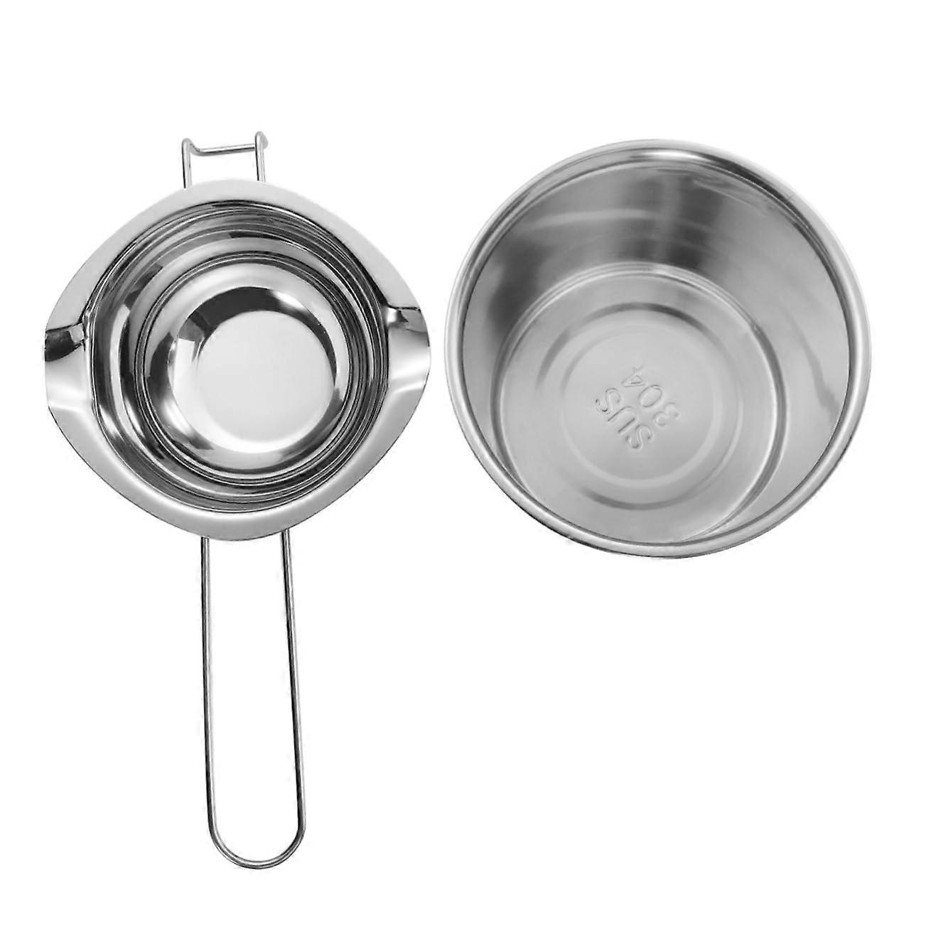 Chocolate Melting Pot Stainless Steel with Dual Pour Spouts and Heat Resistant Handle for Butter and Candy Making