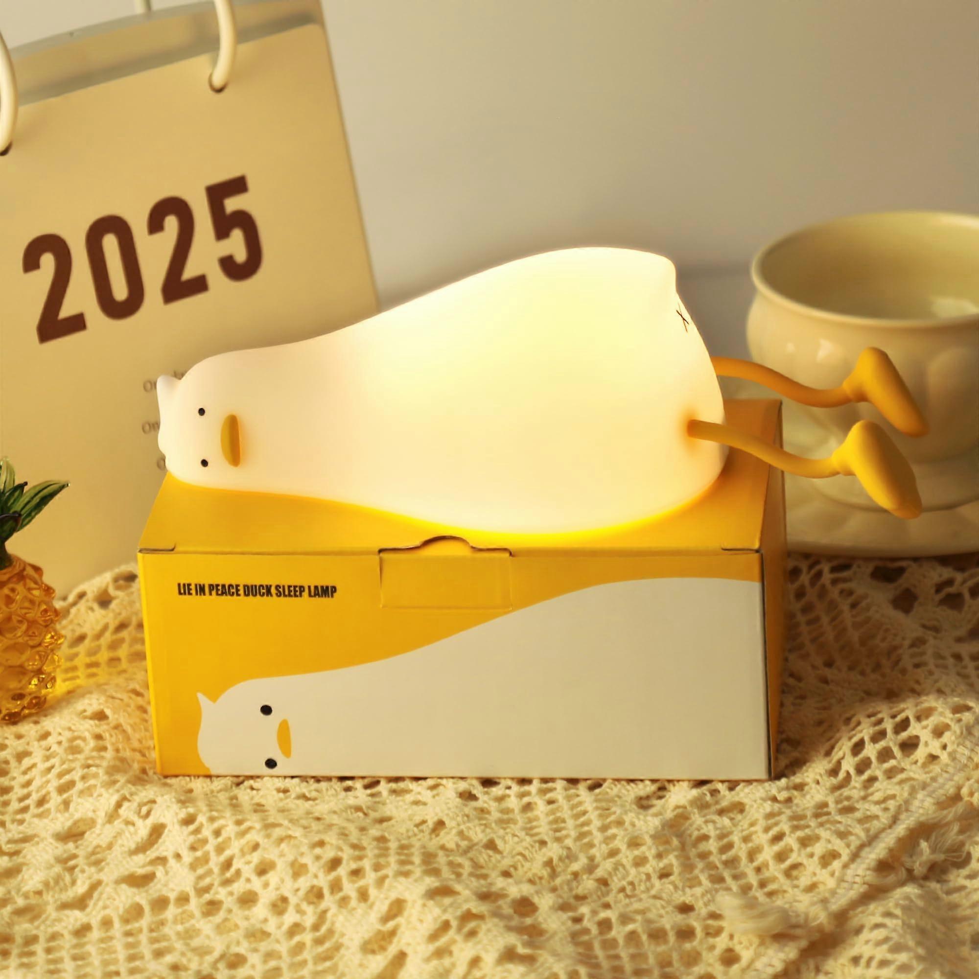 Duck Night Light Silicone Lamp with Touch Control, 3Level Dimming, Rechargeable for Kids