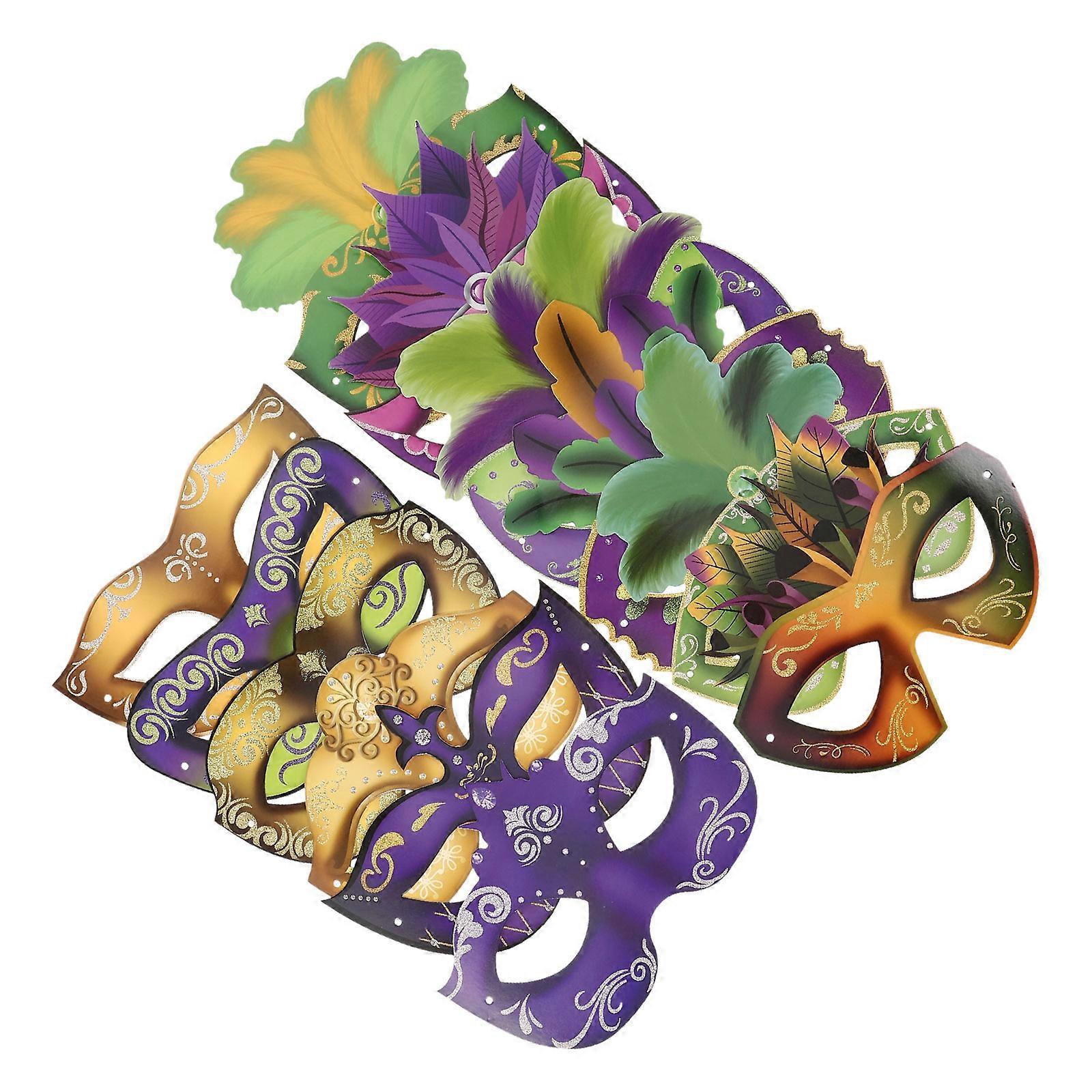 Masquerade Mask Paper Half Face Mask for Cosplay Use 12Pcs Set