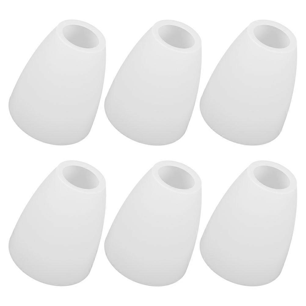 Plastic Lamp Shade for Table Lamps Flat Head Replacement 6Pcs White