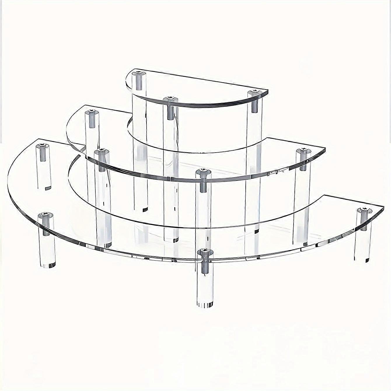 3-Tier Acrylic Display Stand for Collectibles, Anime Figures, Car Models, and Perfume Bottles - Transparent Multi-Layer Organize