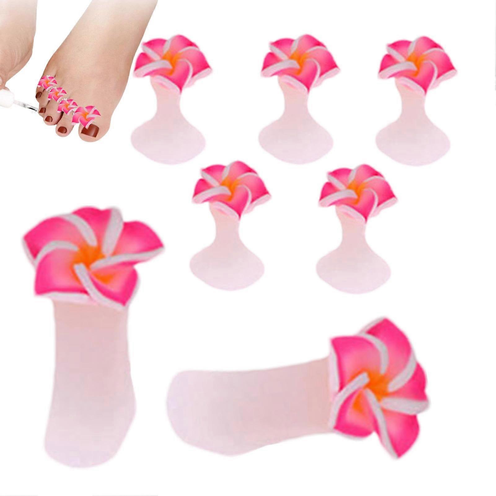 Silicone Flower Toe Separators for Pedicure, Soft Flexible Spacers for Smudge Nail Polish