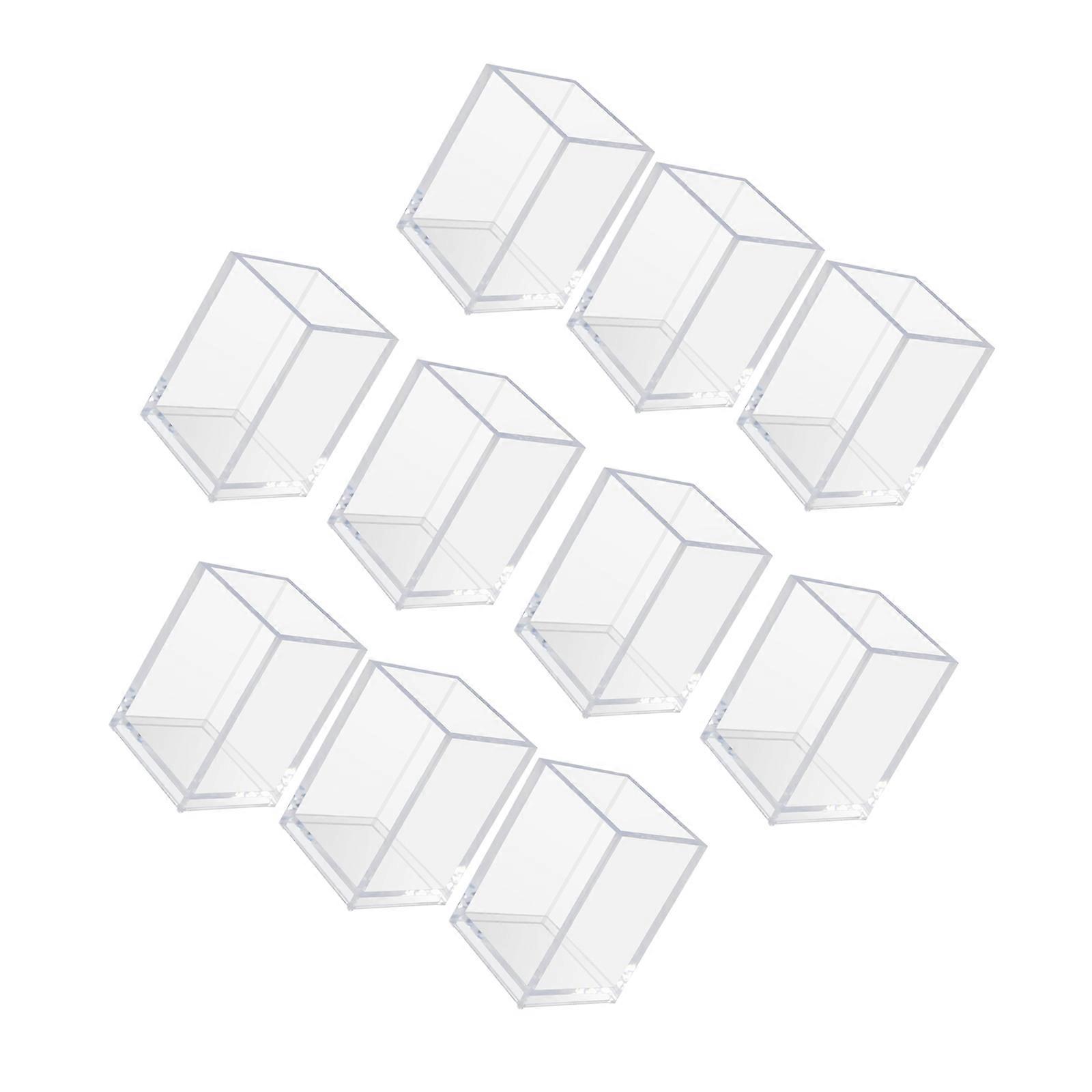 10Pcs Clear Acrylic Pen Cup Stackable Desktop Pen Organiser Stackable Makeup Organiser For Brushes Lipsticks Eyeliners  Clear