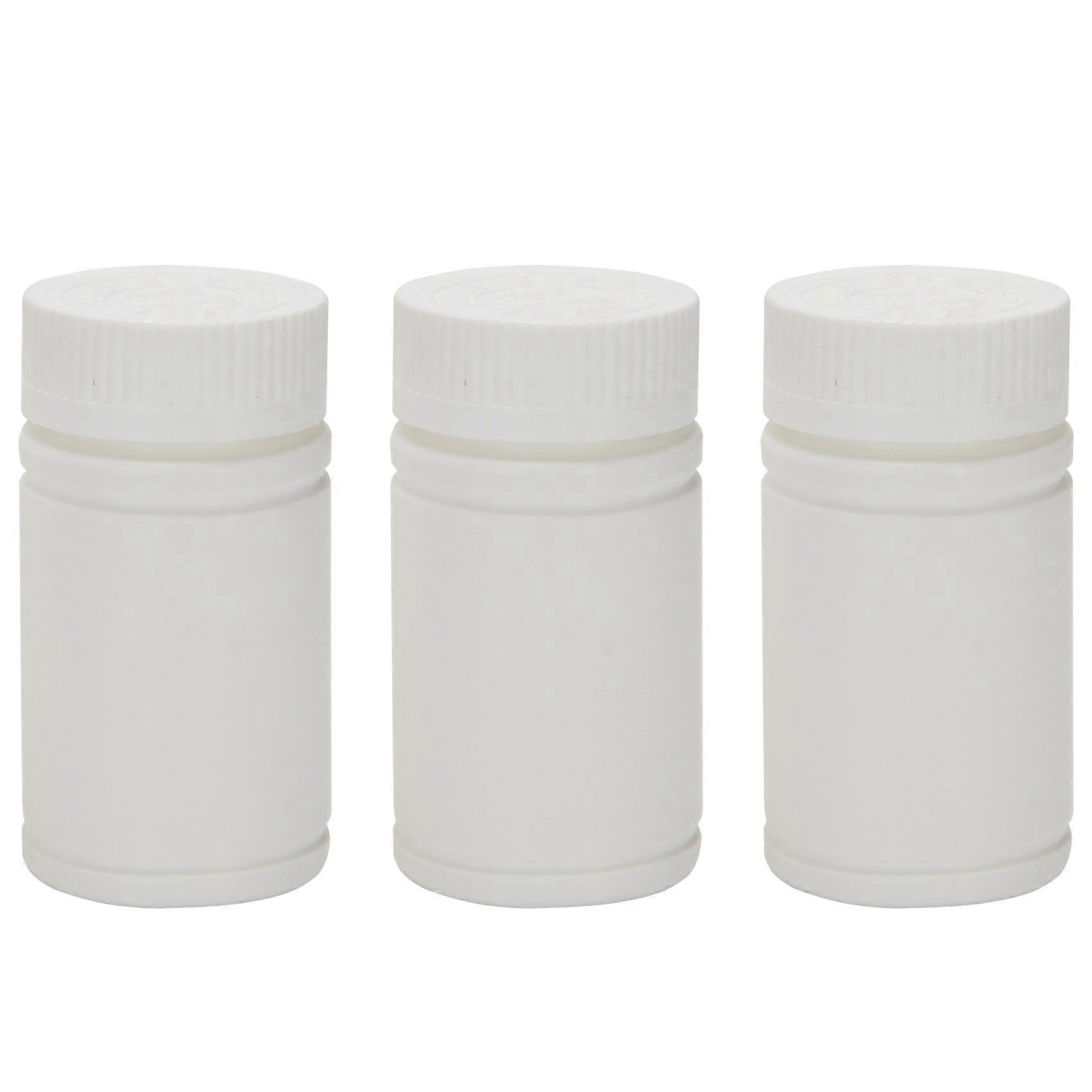 Plastic Empty Medicine Bottles Pill Tablet Container Holder 3pcs White