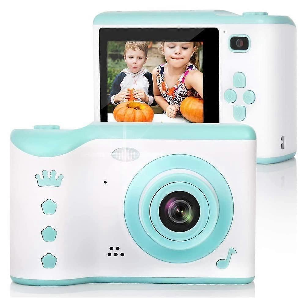 Kids Digital Camera with Dual Lens 8MP, 2.8' Touch Screen, 32GB Shockproof Blue Model
