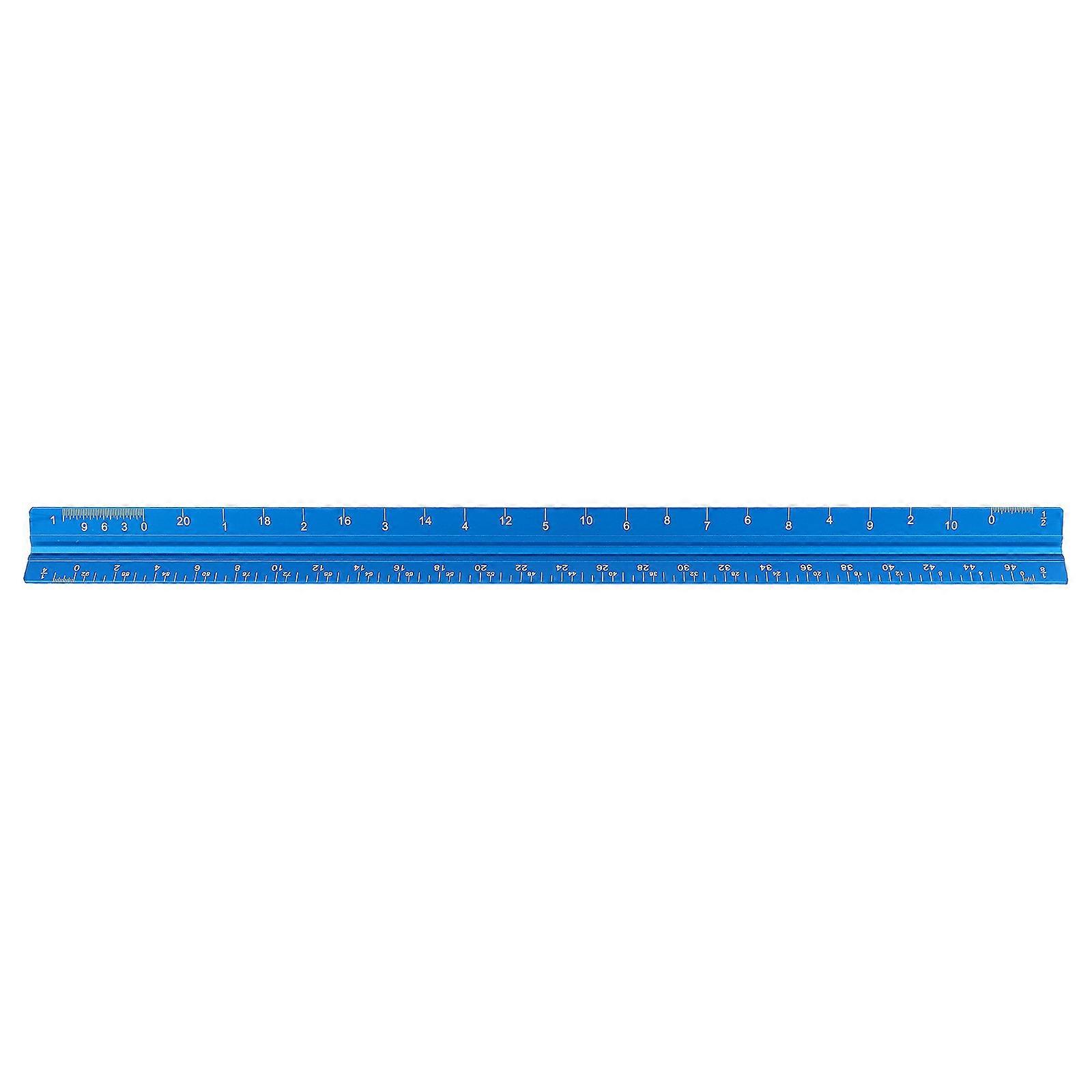 Aluminum Alloy Architectural Scale Ruler for Measurement 1Pcs Blue Triangular Engineer