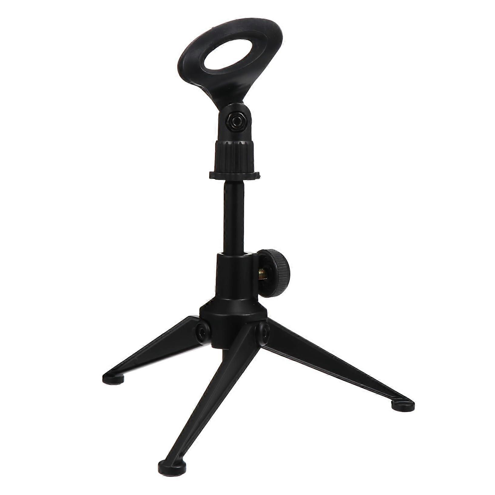 Metal Microphone Stand With Adjustable Boom Arm Rotatable Bracket Head Black For Lectures
