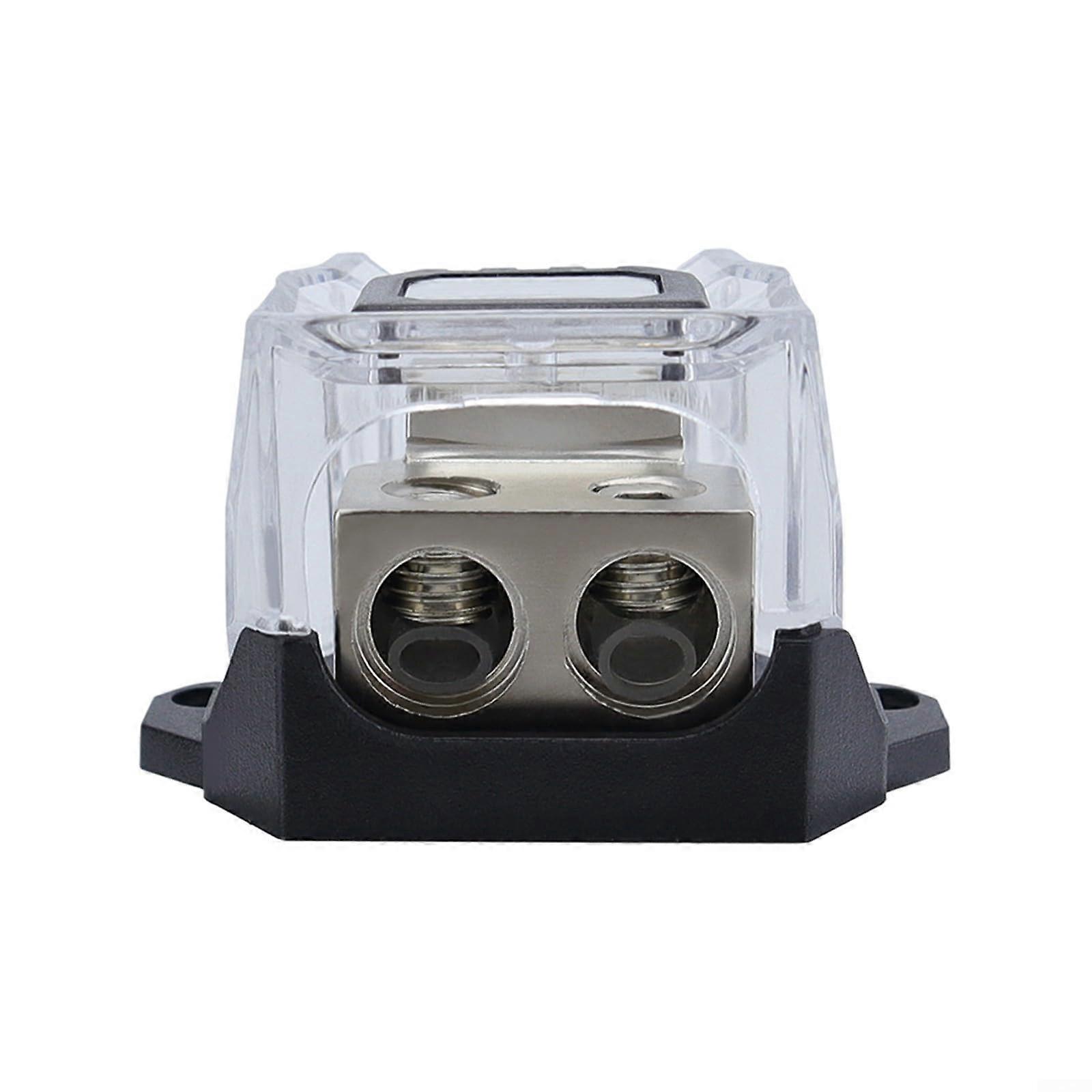 Car Audio Power Distribution Block 2 Way Zinc Alloy Junction Box 0/2/4 Gauge Input 4/8 Gauge Output Auto Marine