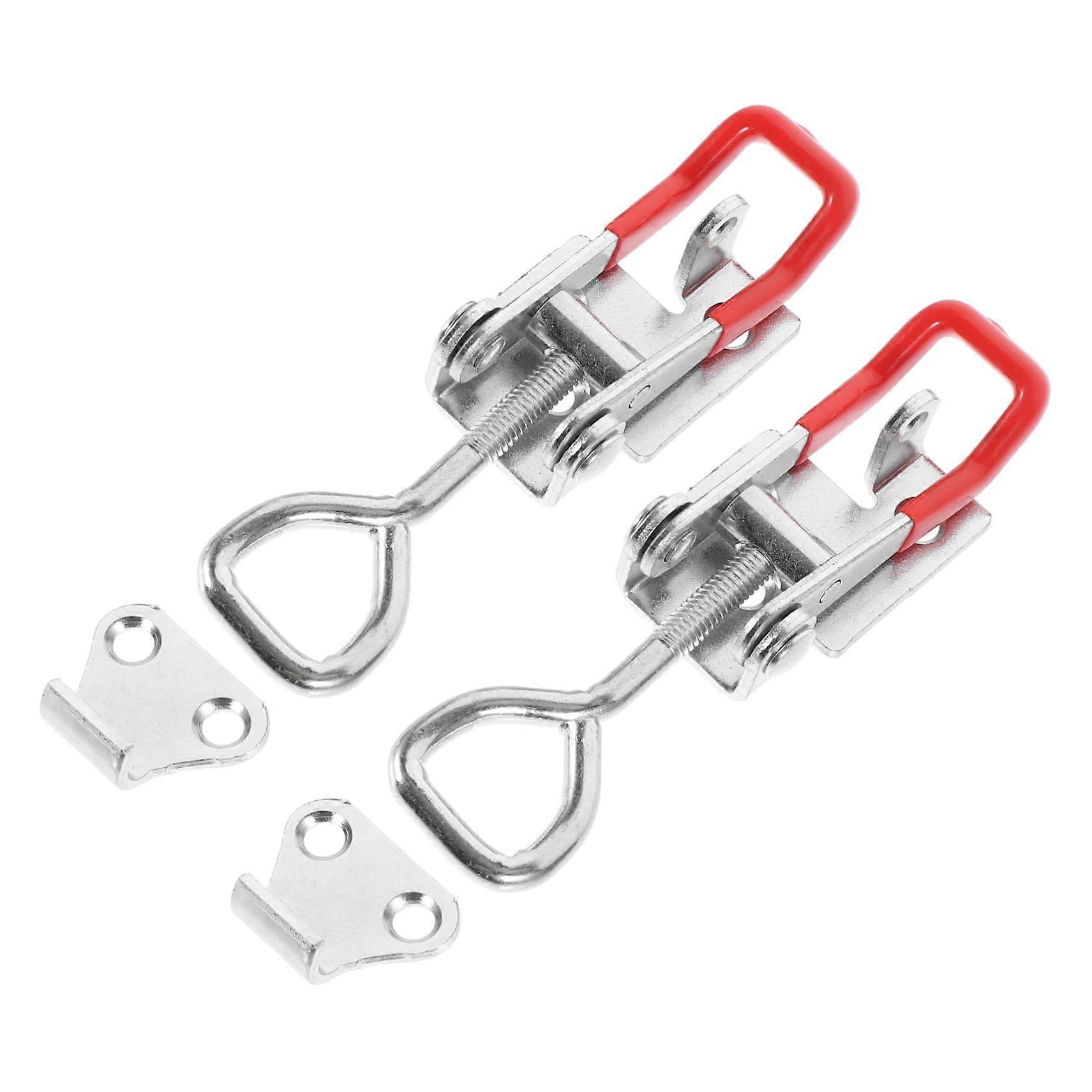 2Pcs Heavy Duty Adjustable Toggle Latch Clamp with Lock Hole Quick Release for Door Cabinet Toolbox