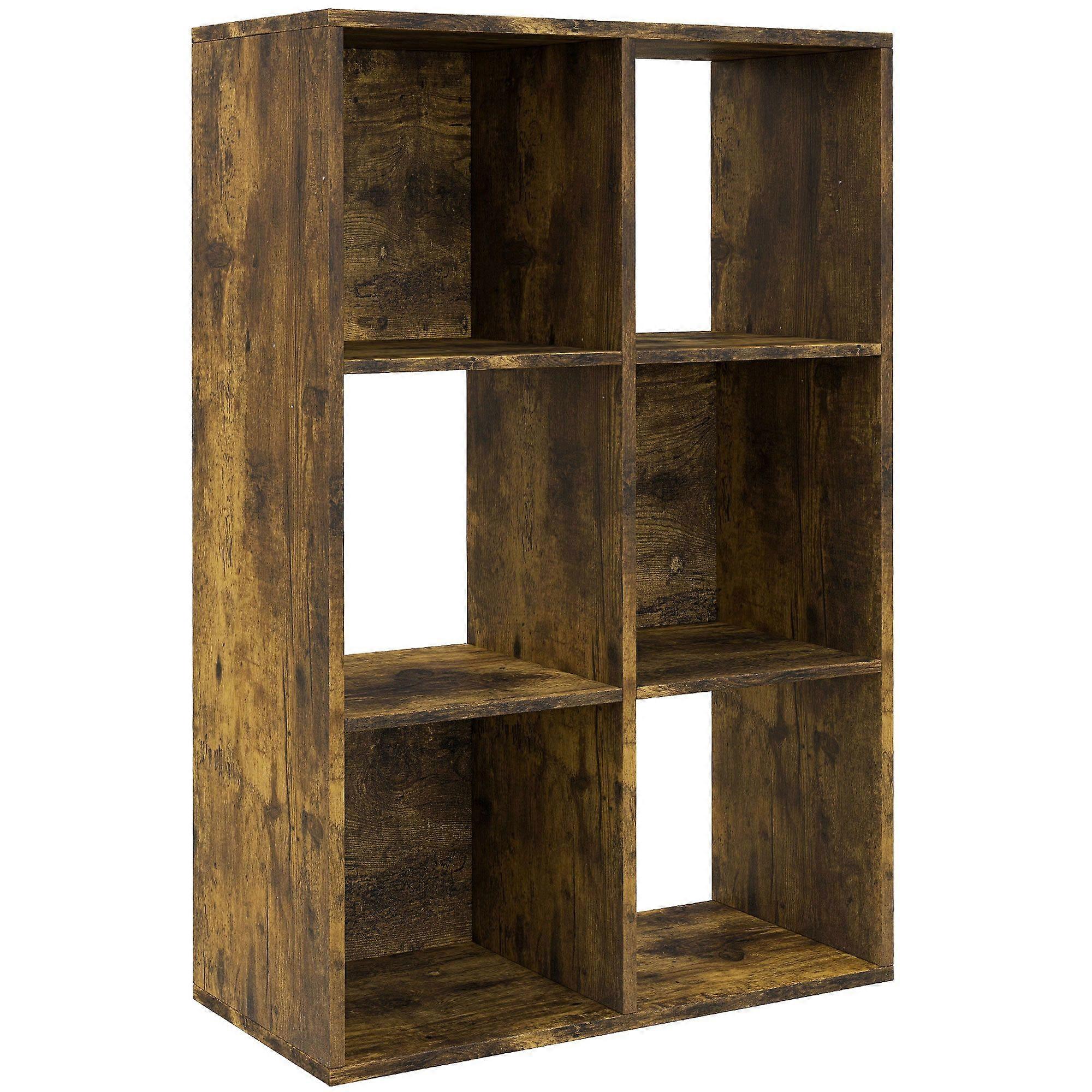 6 Cube Bookshelf Rustic Brown