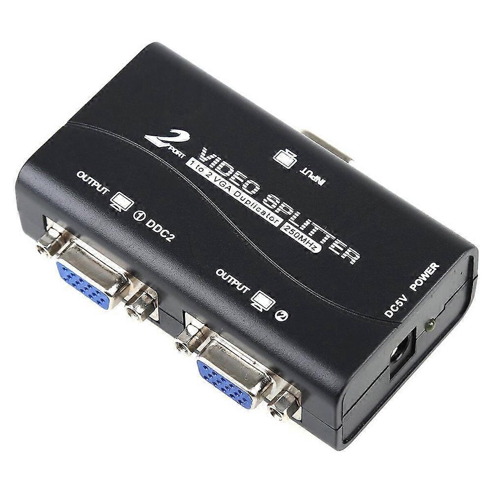 Portable with USB cable 1 PC to 2 Monitor Video Splitter Duplicator Adapter VGA Splitter