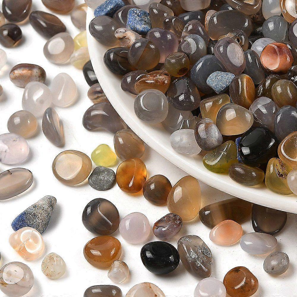 Dyed Heated Natural Agate Beads No Hole Gray 8~12mm