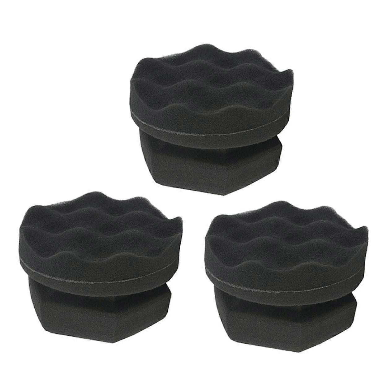 3Pcs  Density Car Wax Sponge Applicator Pads with Wave Pattern for Interior and Exterior Detailing