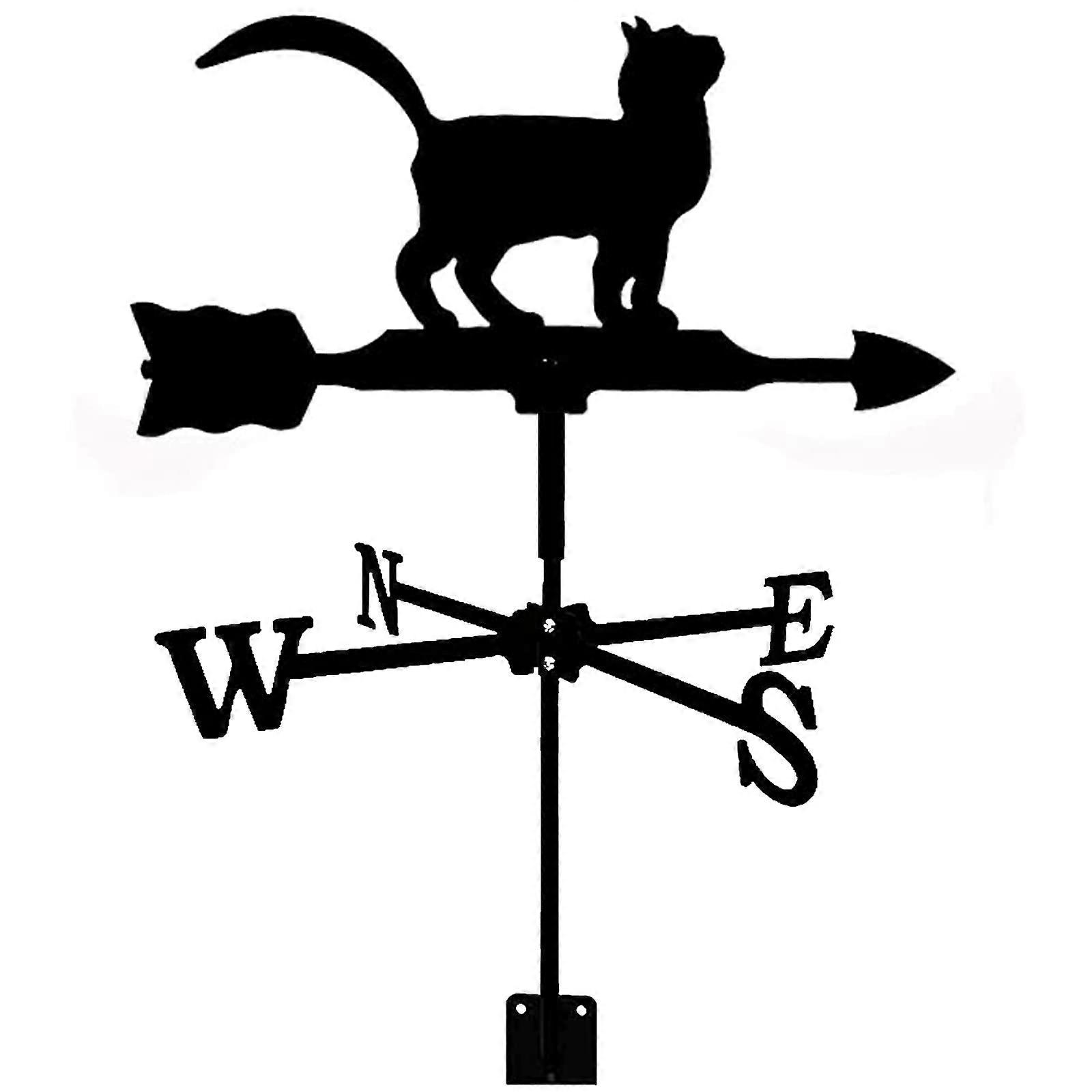 Stainless Steel Weather Vane with Bracket, RustResistant Wind Direction Indicator for Garden Decor