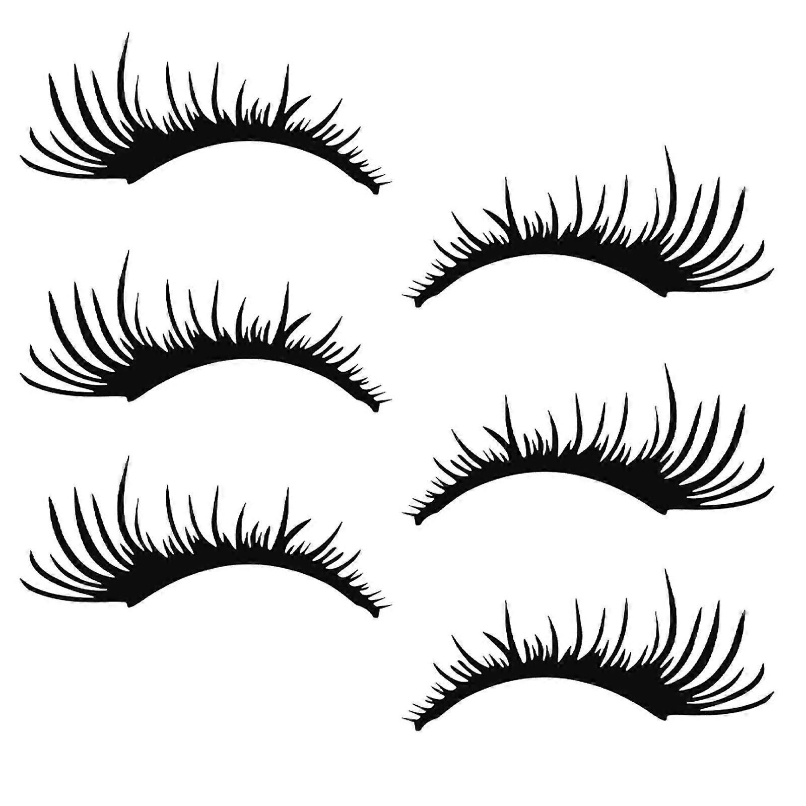 Eyelashes for Headlight Black Car Headlight Sticker 3Pairs Pack