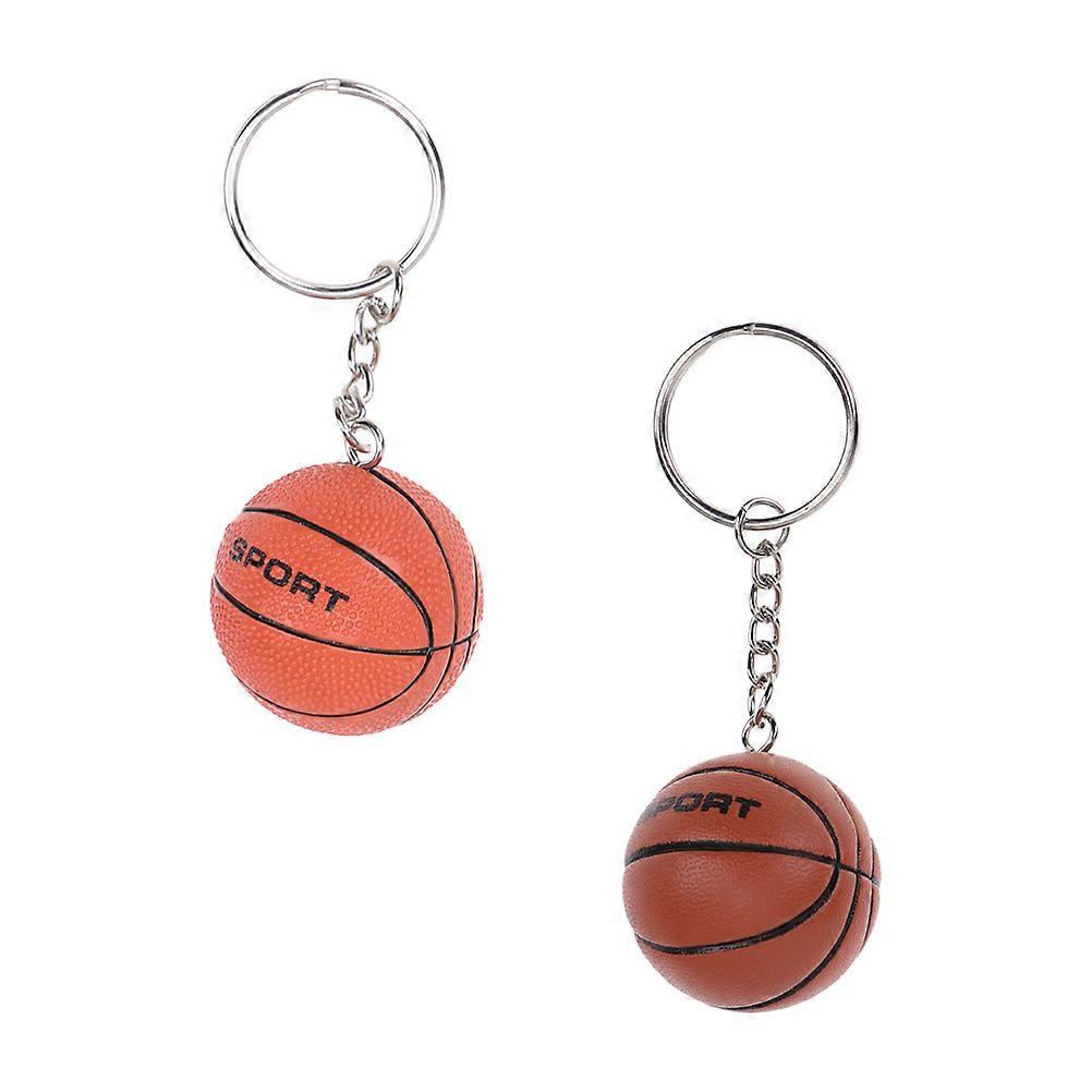 Small Basketball Keychains for Decor Basketball Shape Design 2Pcs