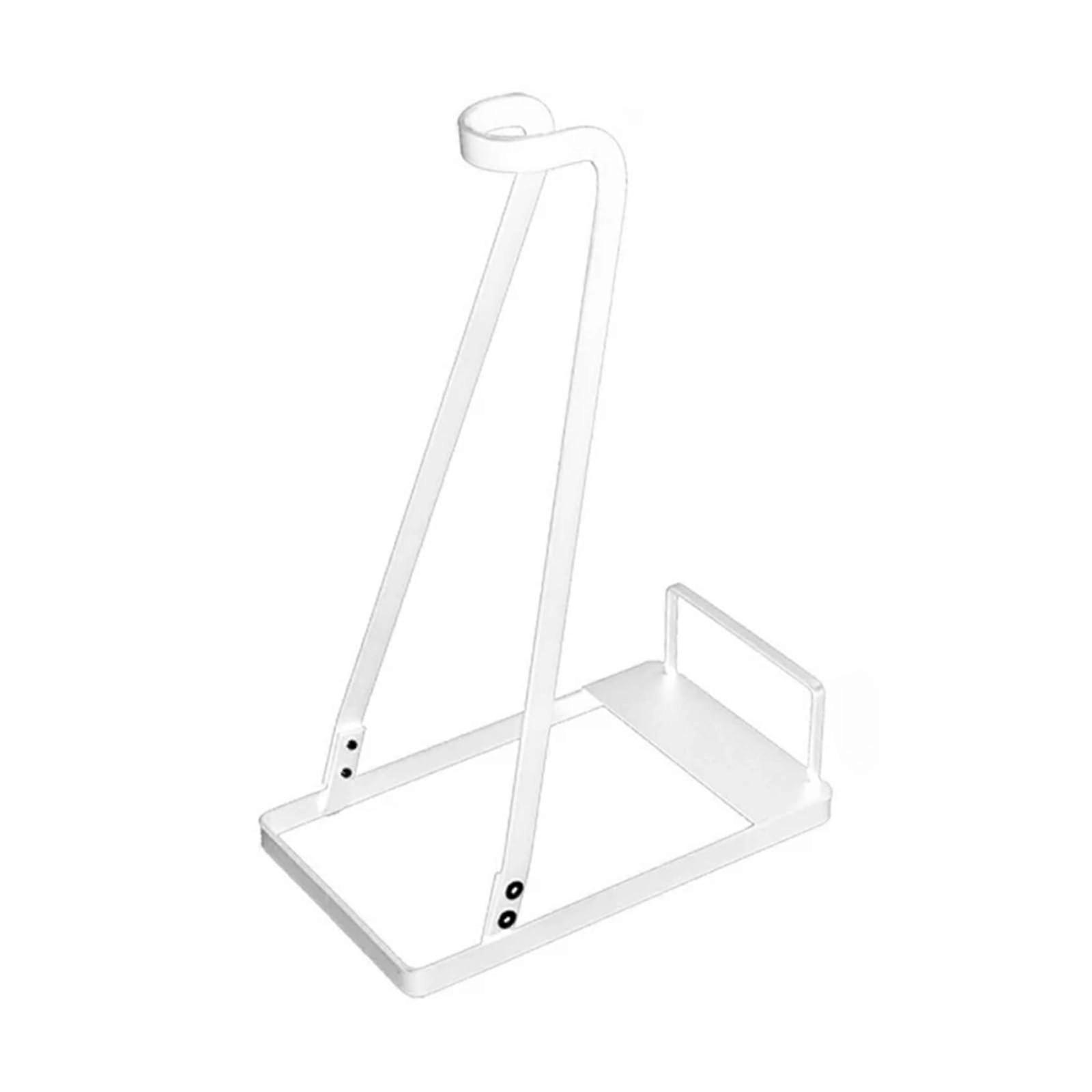 Vacuum Cleaner Stand Wall Mounted Foldable Holder with Magnetic NoDrill MultiAccessory Storage White