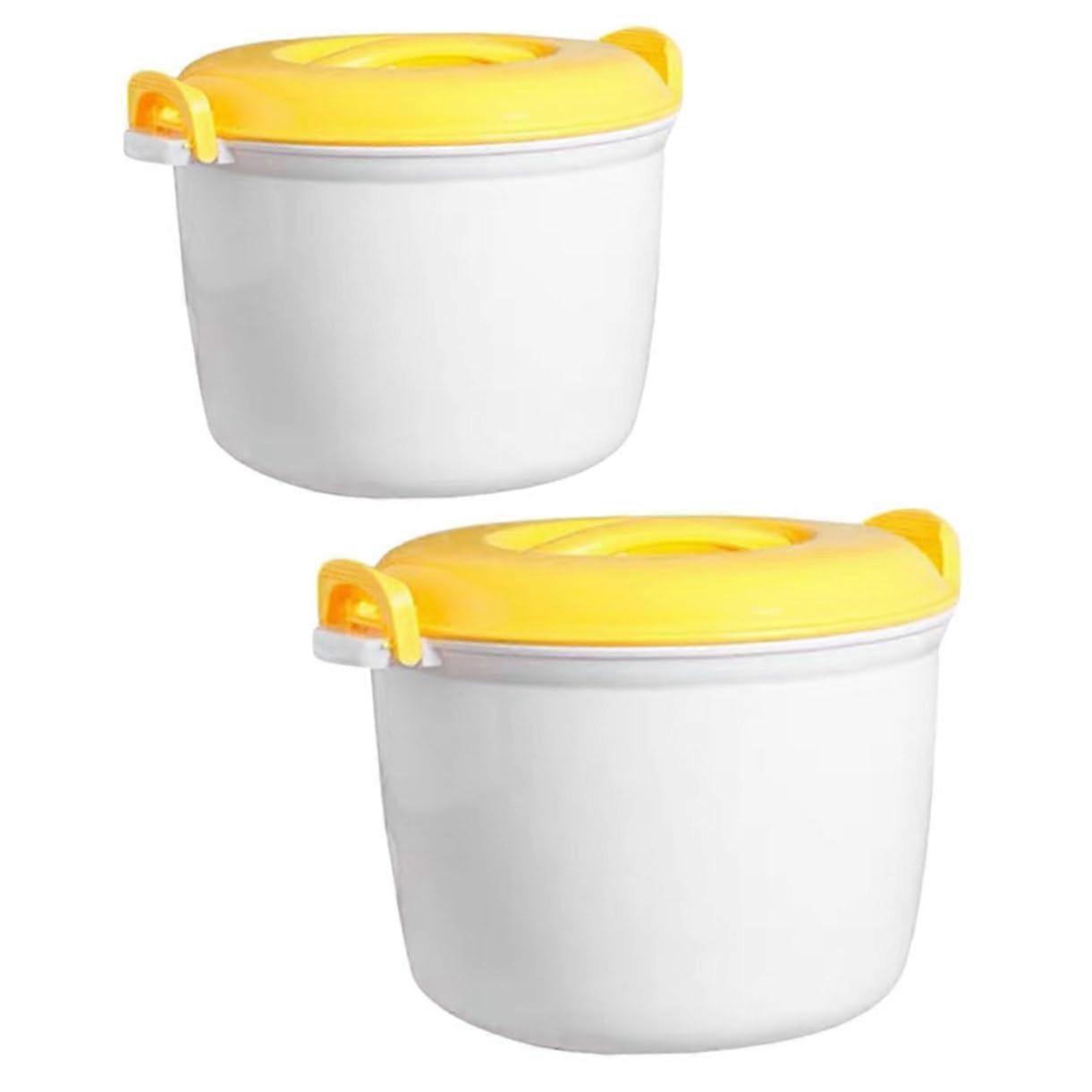 Microwave Rice and Vegetable Steamer Set Plastic EasyClean MultiMeal Cooker for Home Kitchen