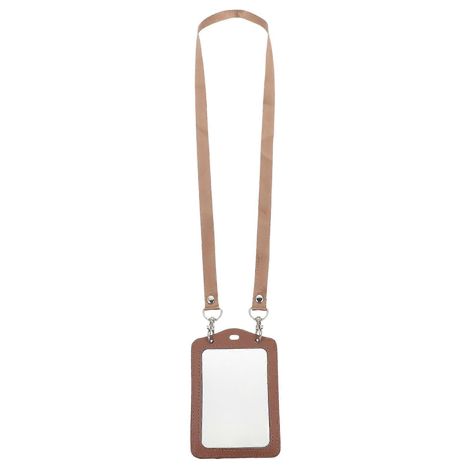 Work Cards Holder Double-Sided Cards Holder for Protective Use Portable PU