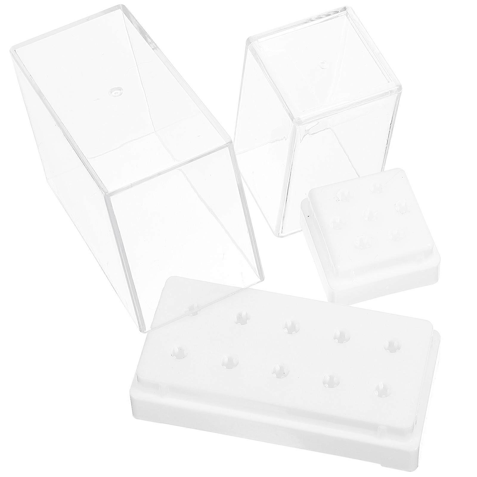 Nail Drill Bit Organizer Plastic Stand for 2Pcs Nail Drill Bits Storage