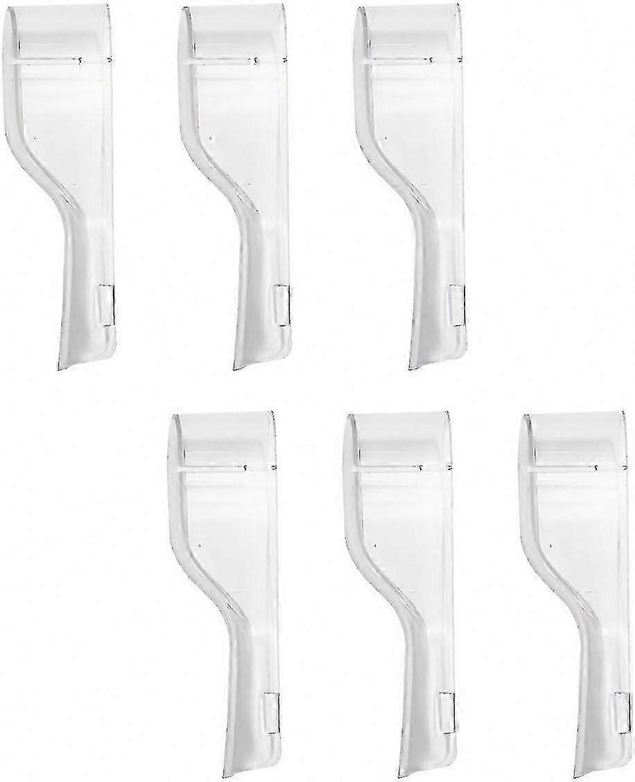 6-Pack Clear Protective Caps for Electric Toothbrush Heads, Compatible with Dual-Head Replacement