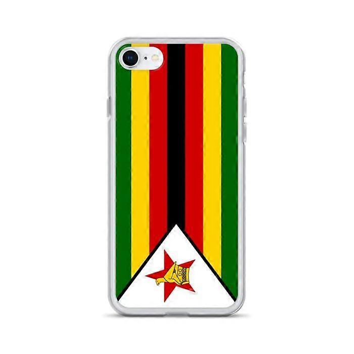 Phone Case – Zimbabwe Flag – Compatible with iPhone 8 – Soft Case – Durable and Shockproof - Silicone - Pixelforma