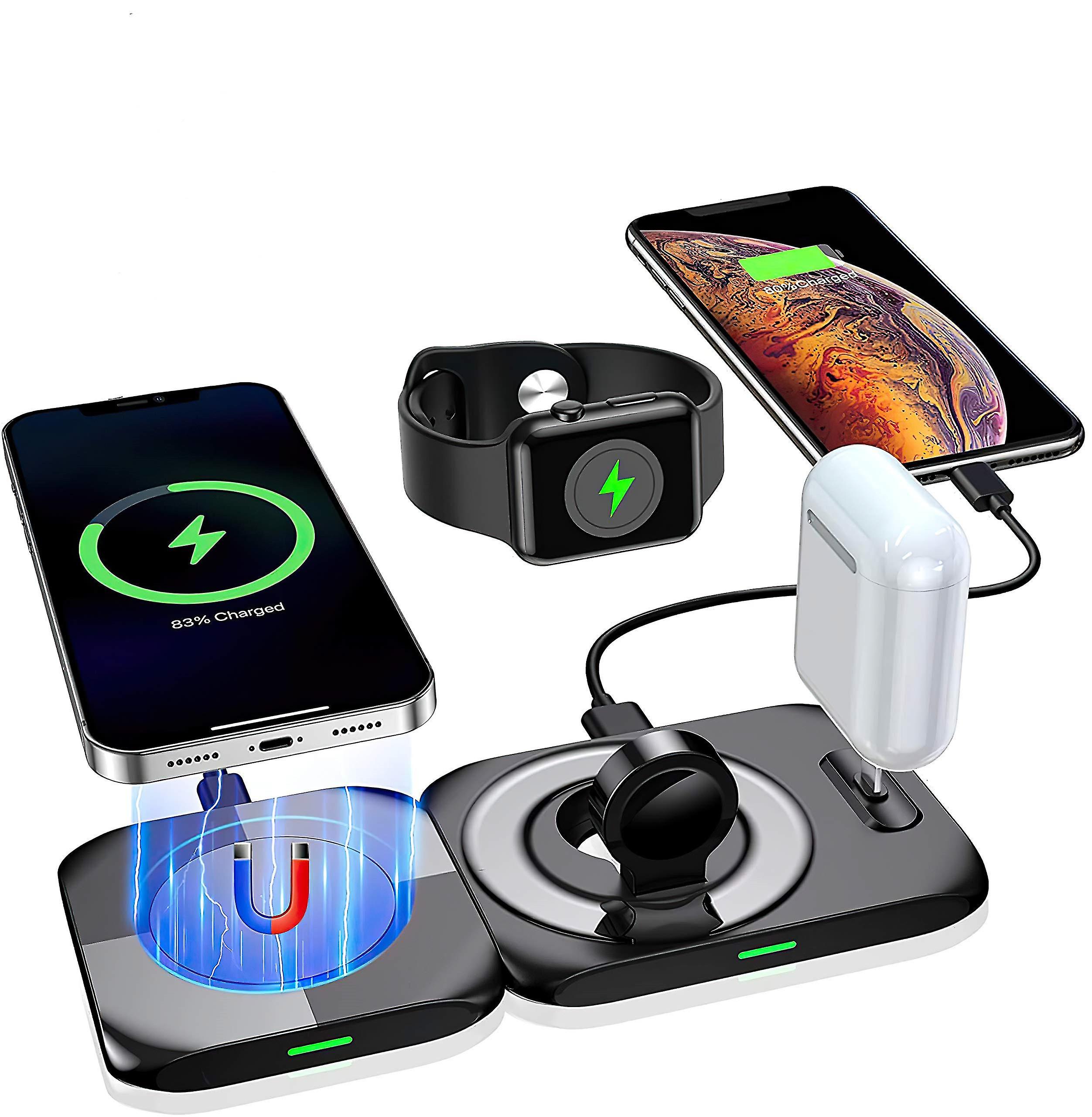 4 In 1 Wireless Charging Station For Iphone 12/ Pro/pro Max/mini 11 X