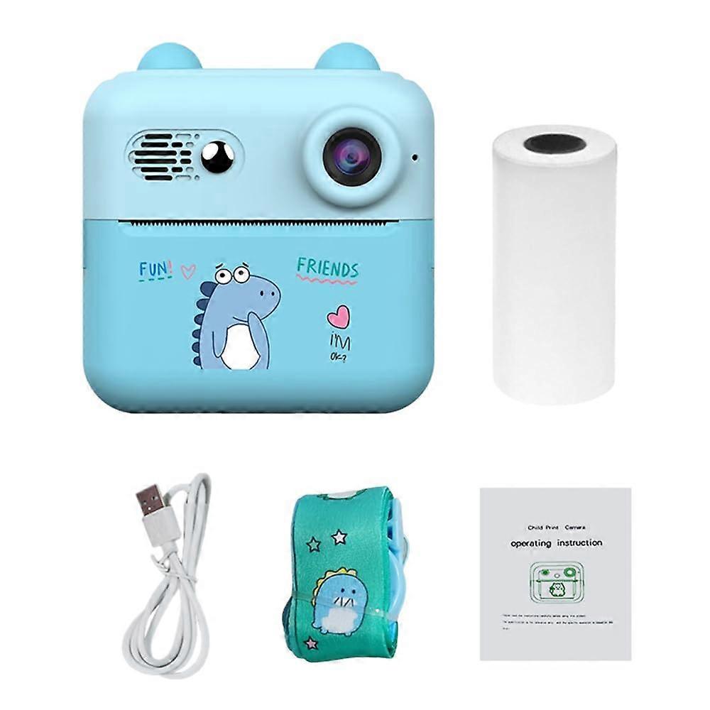 Instant Print Camera with 1080P HD, 2.4'' IPS Display, Creative Frames, 32GB Support, Blue