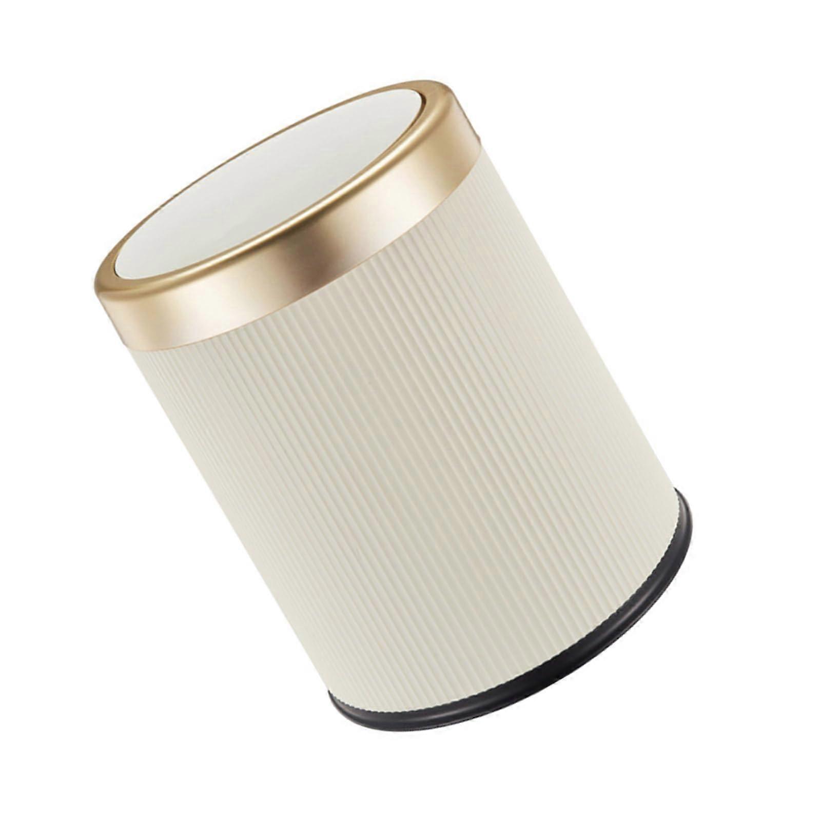 Stylish Round Trash Can with Lid ABS Plastic Waste Bin for Kitchen Office Compact SpaceSaving Design