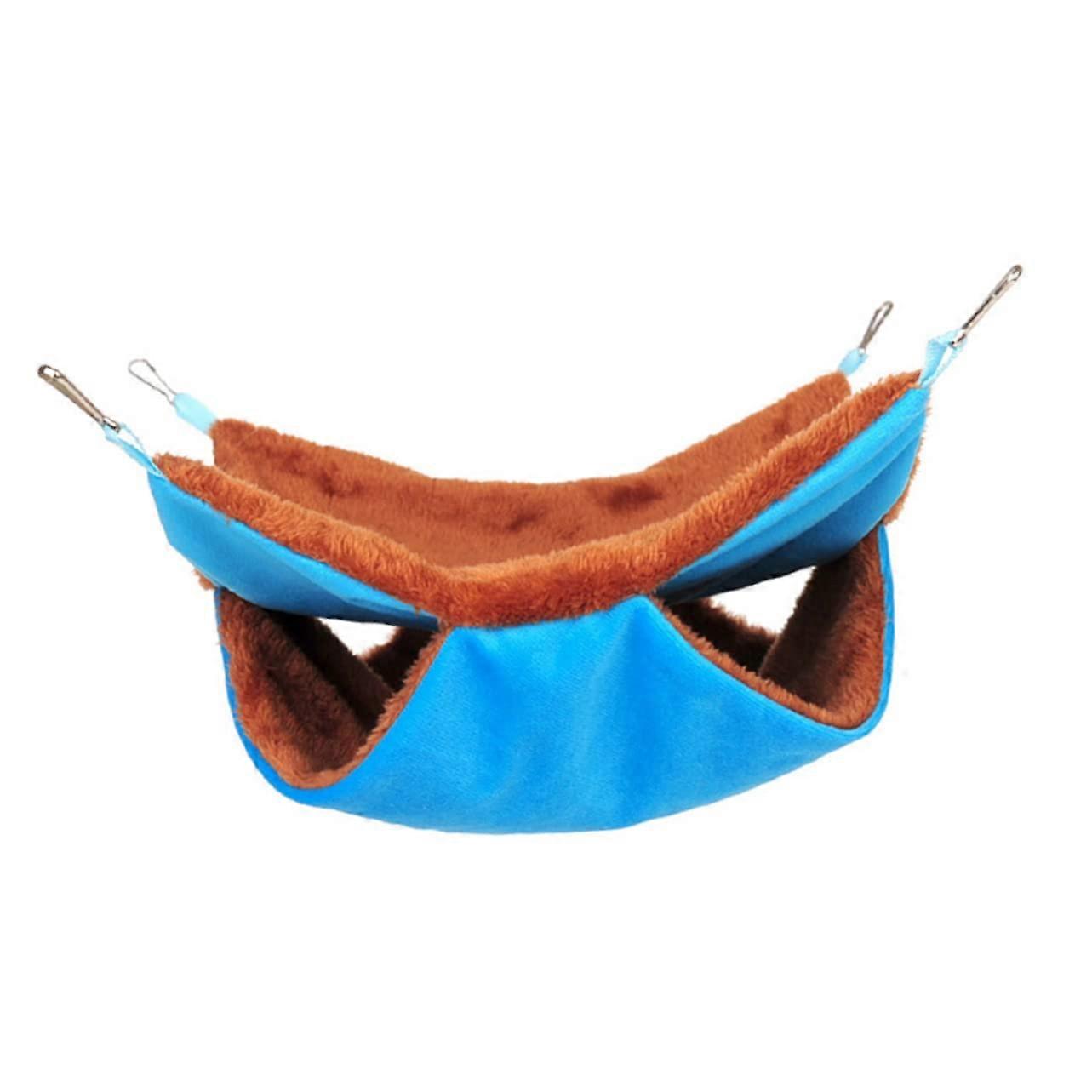 Double Layer Plush Sugar Glider Hammock Warm Hanging Bed for Squirrels Hamsters Indoor Nest