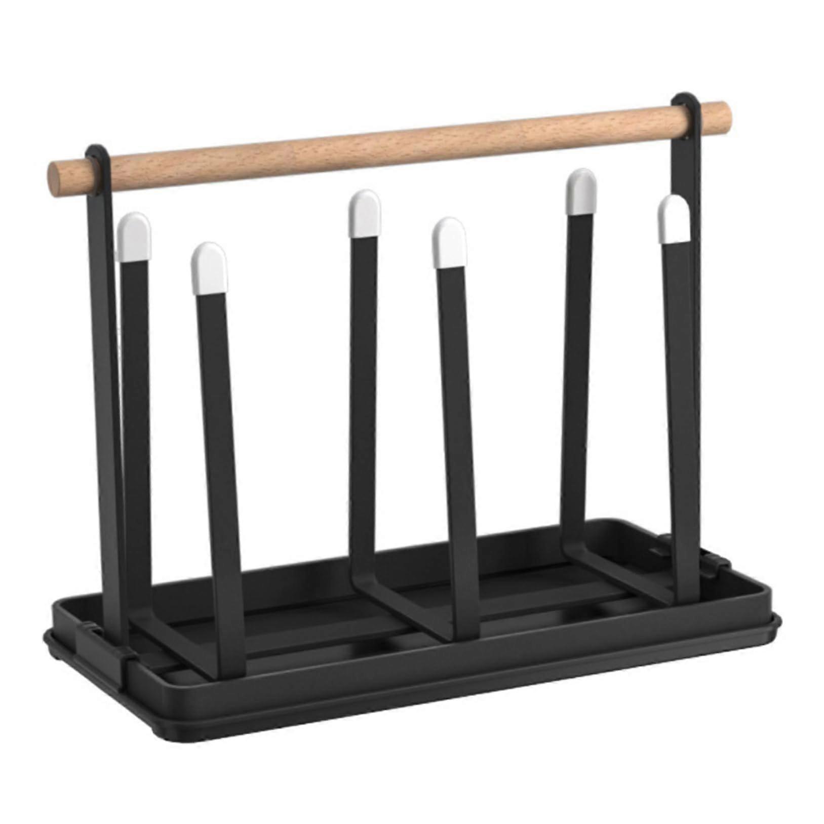 Water Bottle Drying Rack with Removable Drain Tray, UpsideDown Quick Drying for 6 Cups SpaceSaving