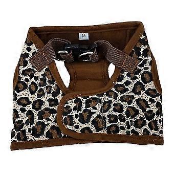 Size M Leopard Print Pet Dog Canvas Chest Harness Vest A Stylish and Functional Vest for Your Furry 