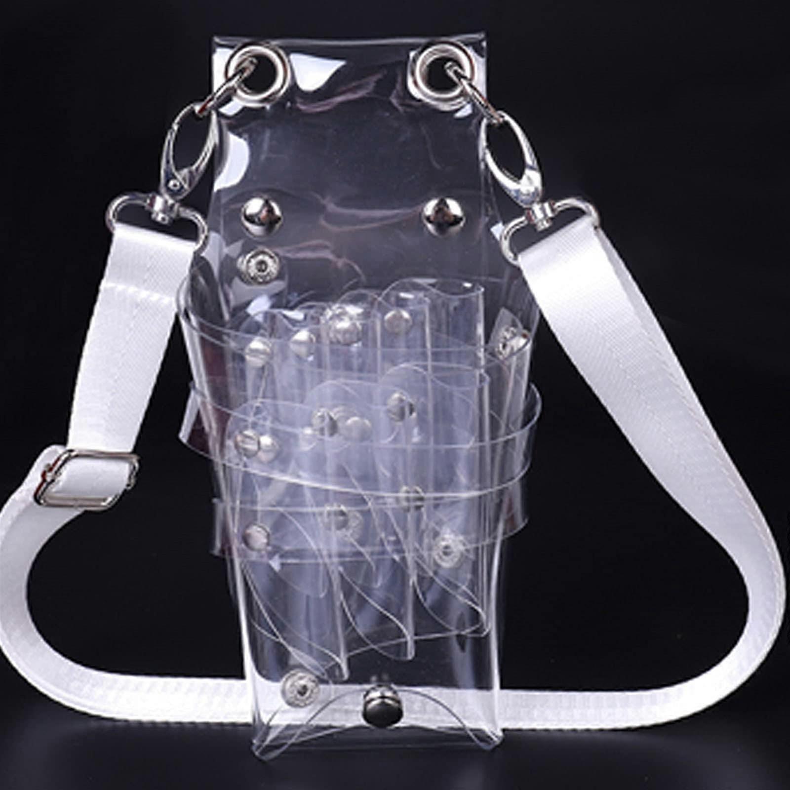 Hairdressing Tool Bag with Large Capacity Storage, Adjustable Shoulder Strap, Professional Scissors Organizer, Clear Orange