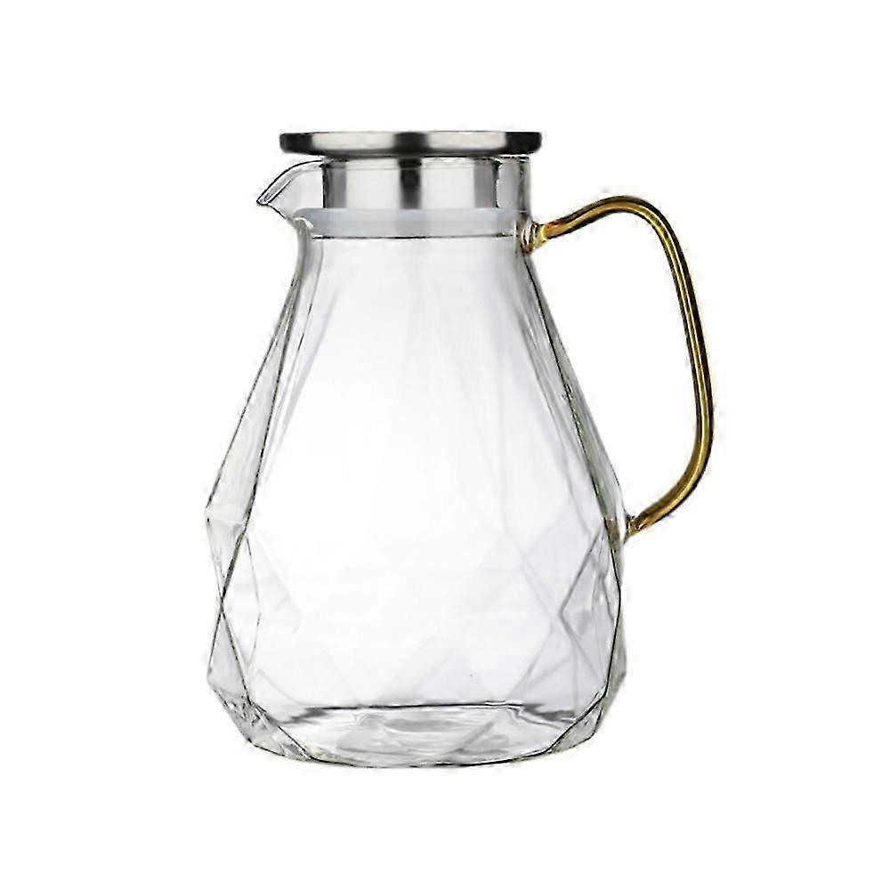 Karaffe 2,2 Liter, Glaskaraffe mit Deckel, transparent