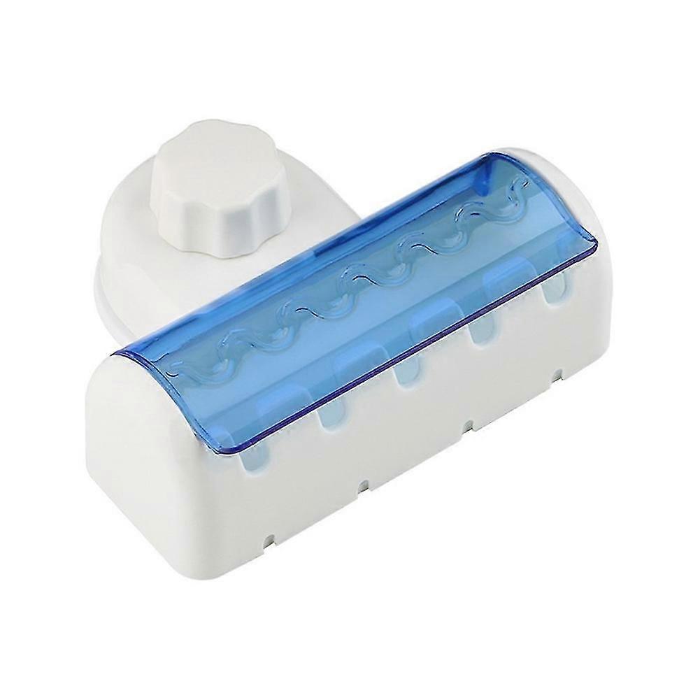 Creative Home Dust-proof Suction Cup 5 Toothbrush Holder Wall Mounted Stand
