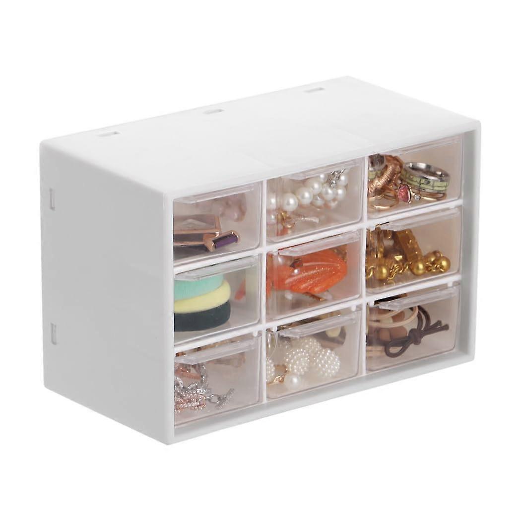 9 Drawer Plastic Organizer with Clear Visibility, Stackable and Wall Mount Storage Cabinet