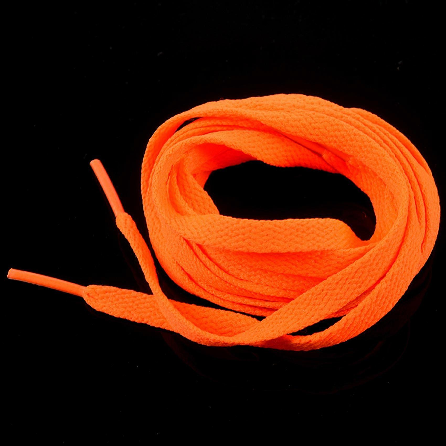 Trainers Replacement 8mm Wide Orange Flat String Shoelace 4 Pair